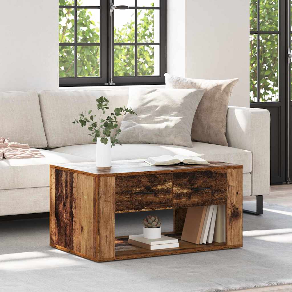 Kaffebord med skuff Gamle tre 80 x 50 x 40 cm Konstruert tre