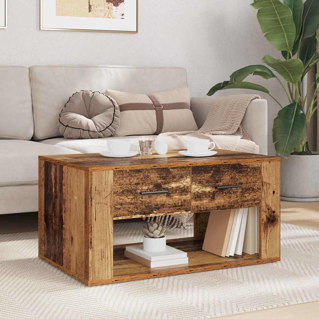 Kaffebord med skuff Gamle tre 80 x 50 x 40 cm Konstruert tre