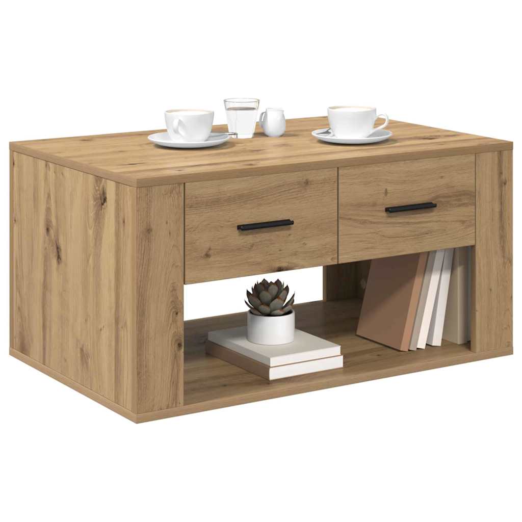 Kaffebord med skuff Artisan Eik 80 x 50 x 40 cm Konstruert tre