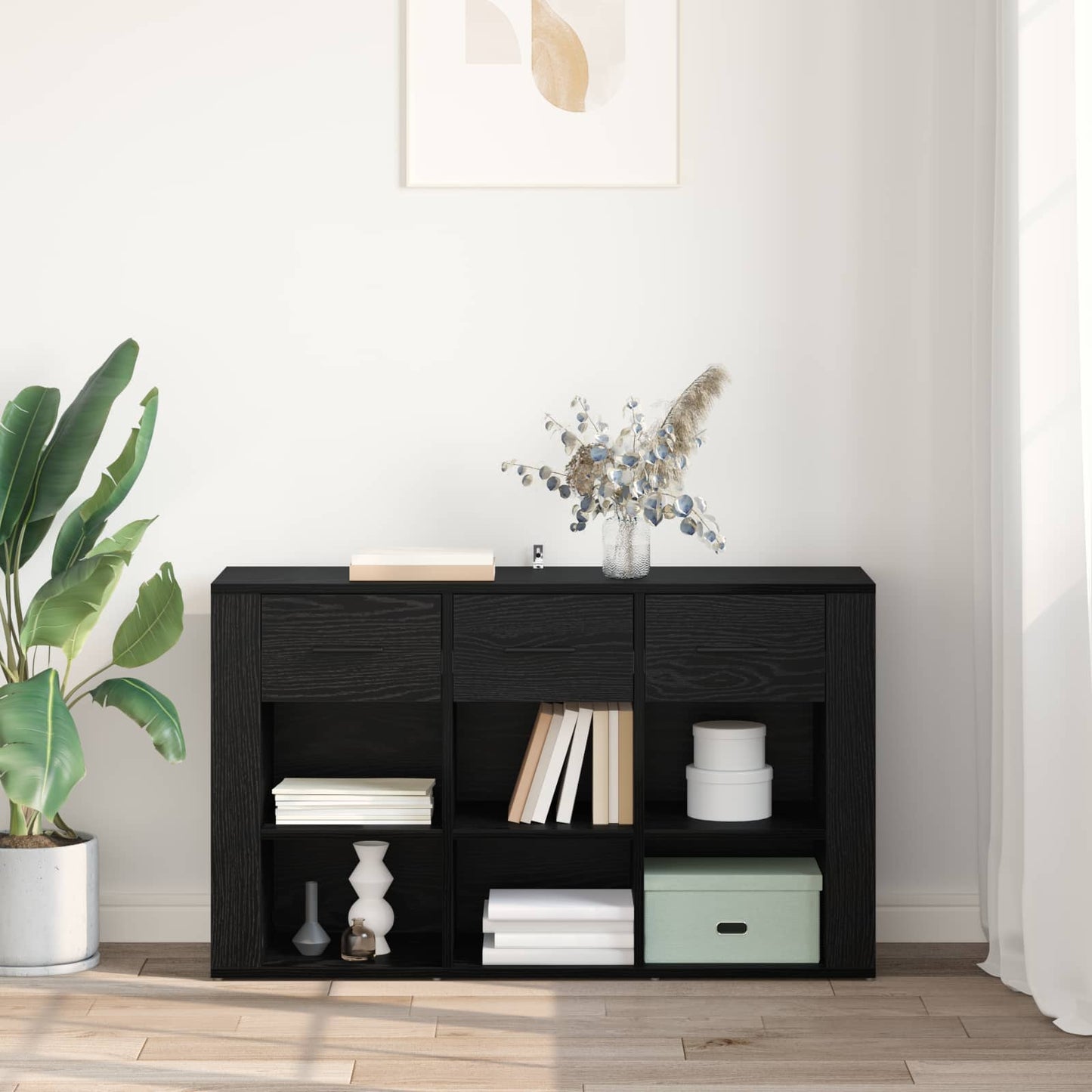 Serviesskap Svart Eik 100 x 30 x 59,5 cm Konstruert tre