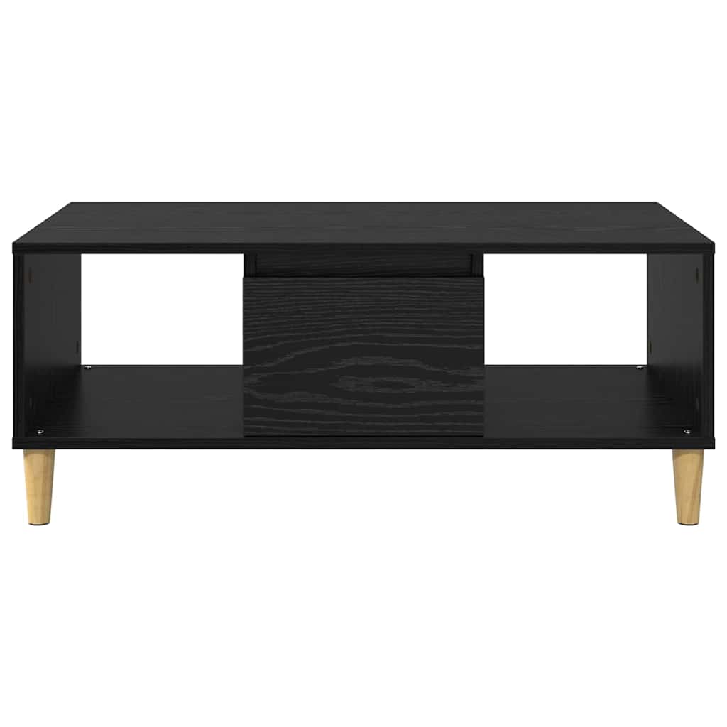 Kaffebord med skuff Svart Eik 90 x 50 x 26.5 cm Konstruert tre