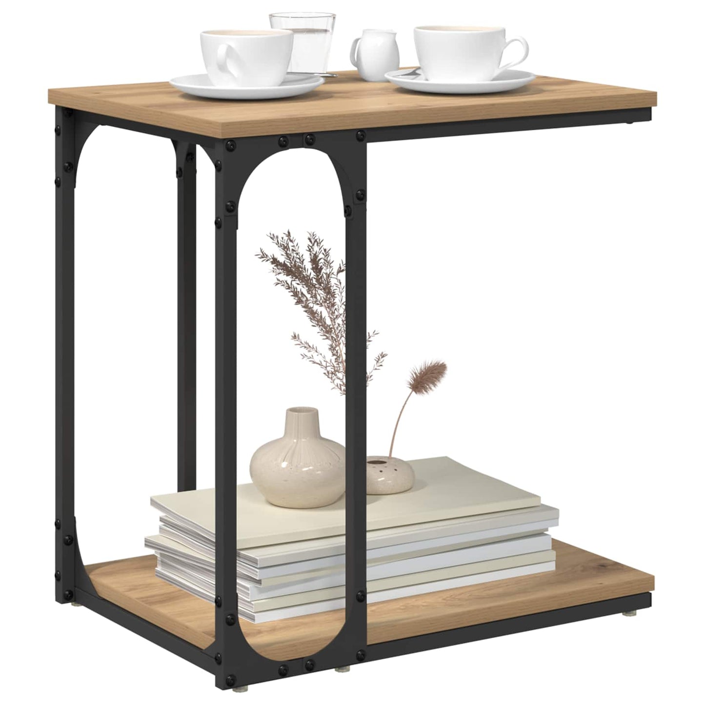 Sidetabell med hylle Artisan Eik 50 x 35 x 52 cm Konstruert tre