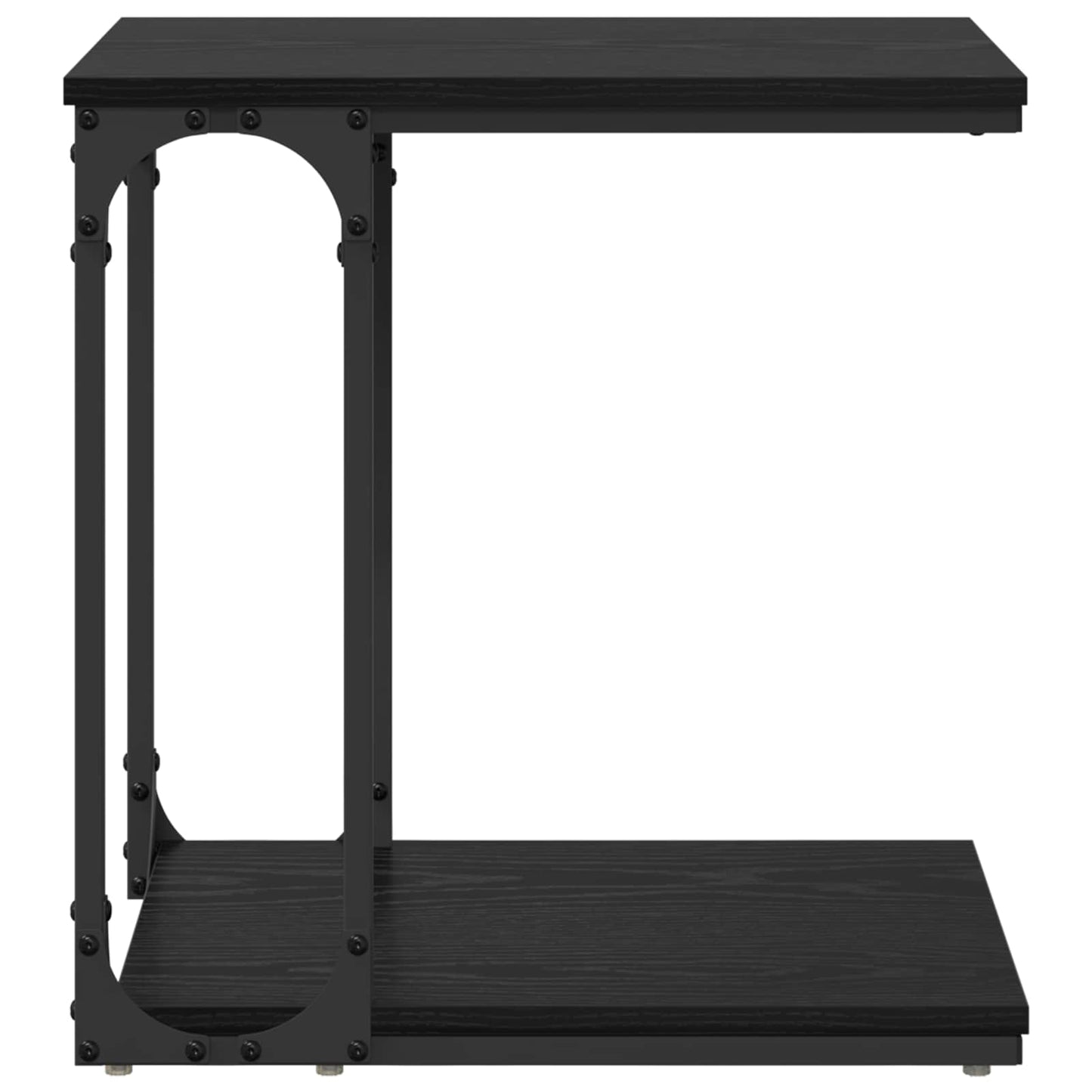 Sidetabell med hylle Svart Eik 50 x 35 x 52 cm Konstruert tre