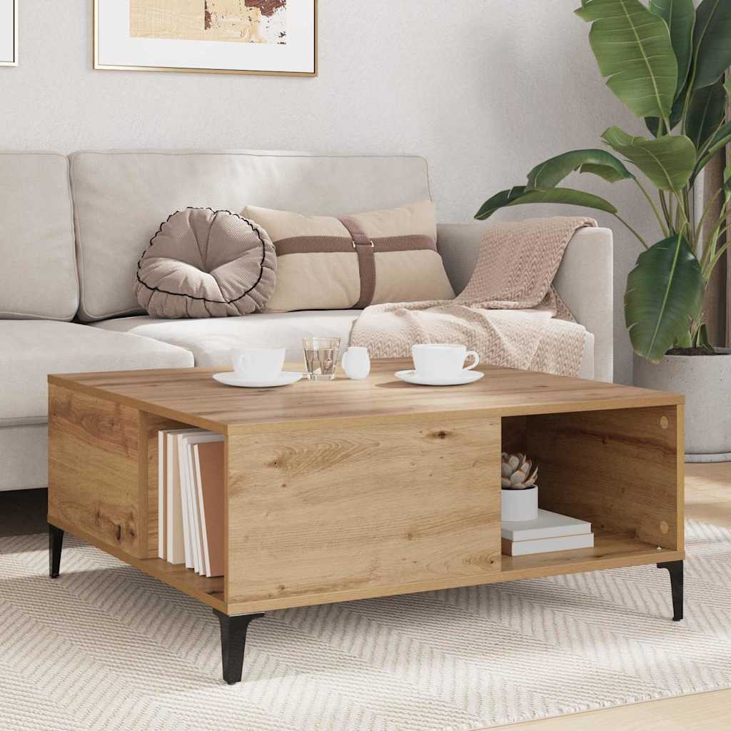 Kaffebord Artisan Eik 80 x 80 x 36,5 cm Konstruert tre