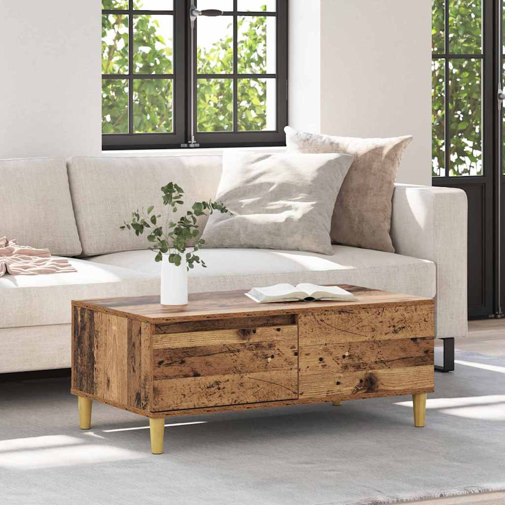 Kaffebord med skuff Gamle tre 90 x 50 x 35 cm Konstruert tre