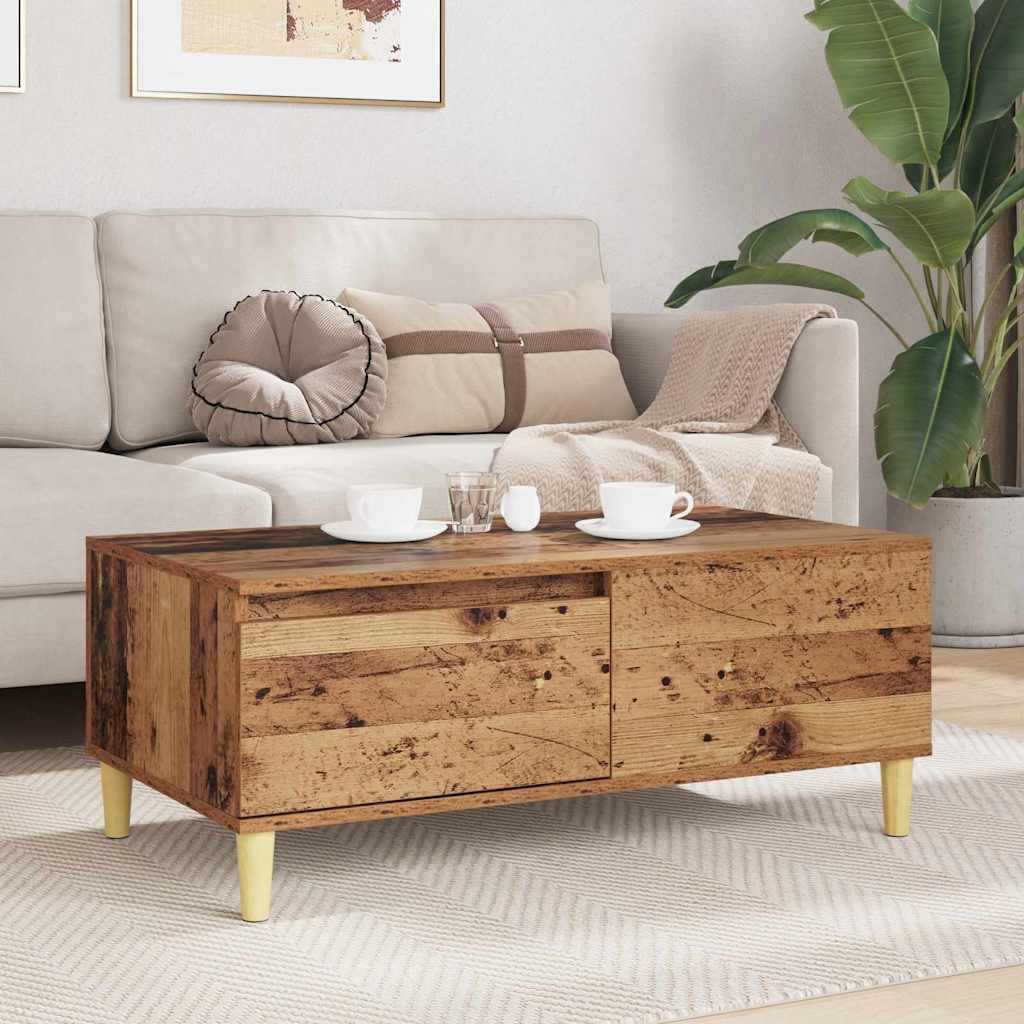Kaffebord med skuff Gamle tre 90 x 50 x 35 cm Konstruert tre