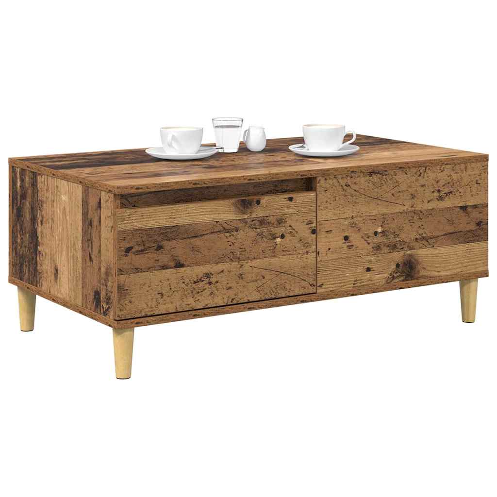 Kaffebord med skuff Gamle tre 90 x 50 x 35 cm Konstruert tre