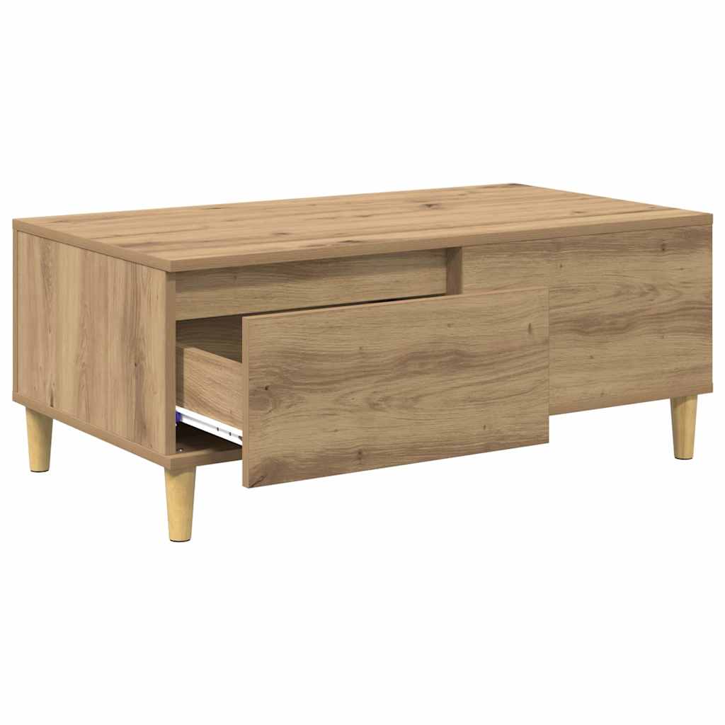 Kaffebord med skuff Artisan Eik 90 x 50 x 35 cm Konstruert tre