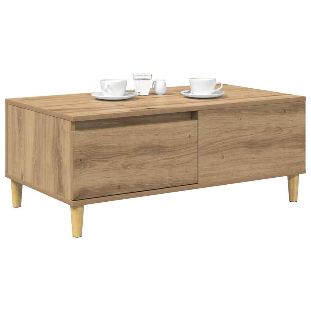 Kaffebord med skuff Artisan Eik 90 x 50 x 35 cm Konstruert tre