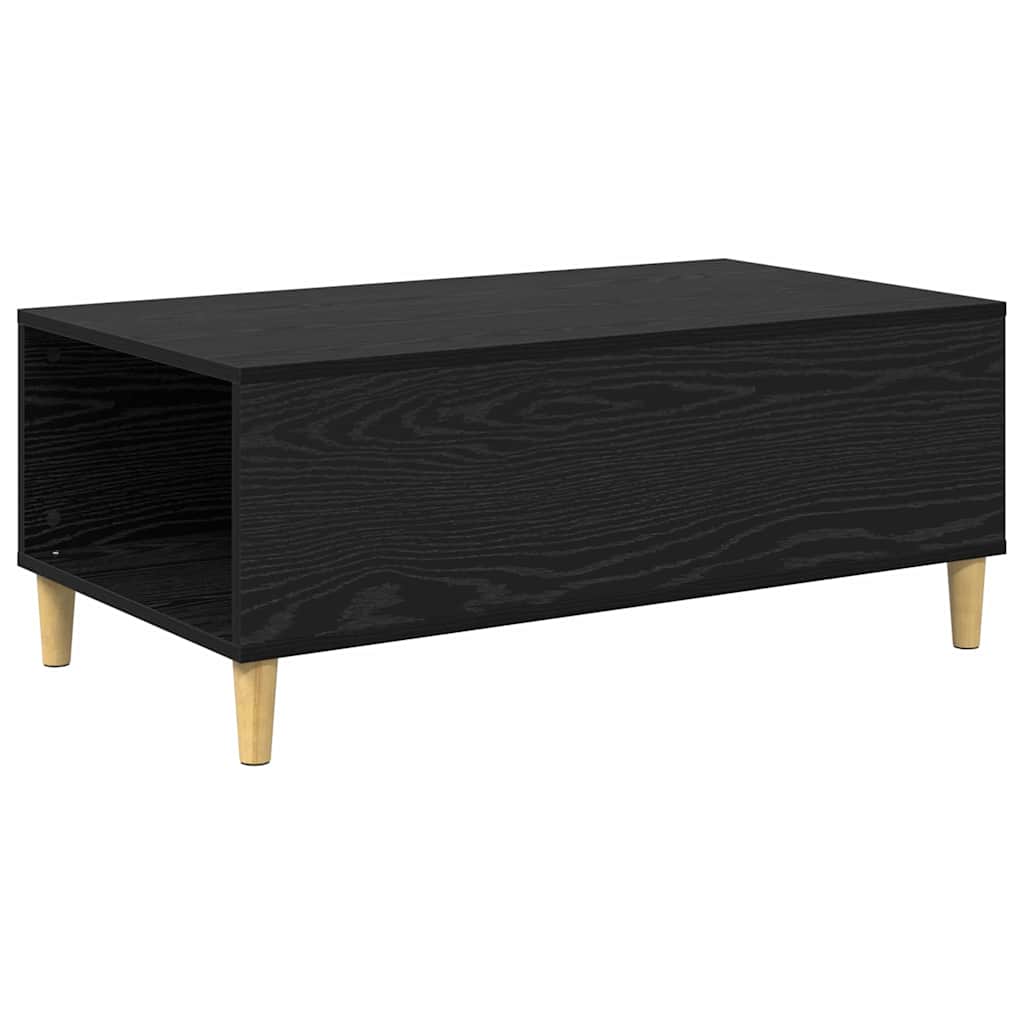 Kaffebord med skuff Svart Eik 90 x 50 x 35 cm Konstruert tre