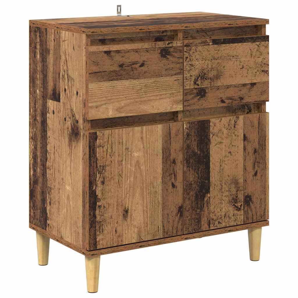 Serviesskap med skuff Gamle tre 60 x 35 x 70 cm Konstruert tre