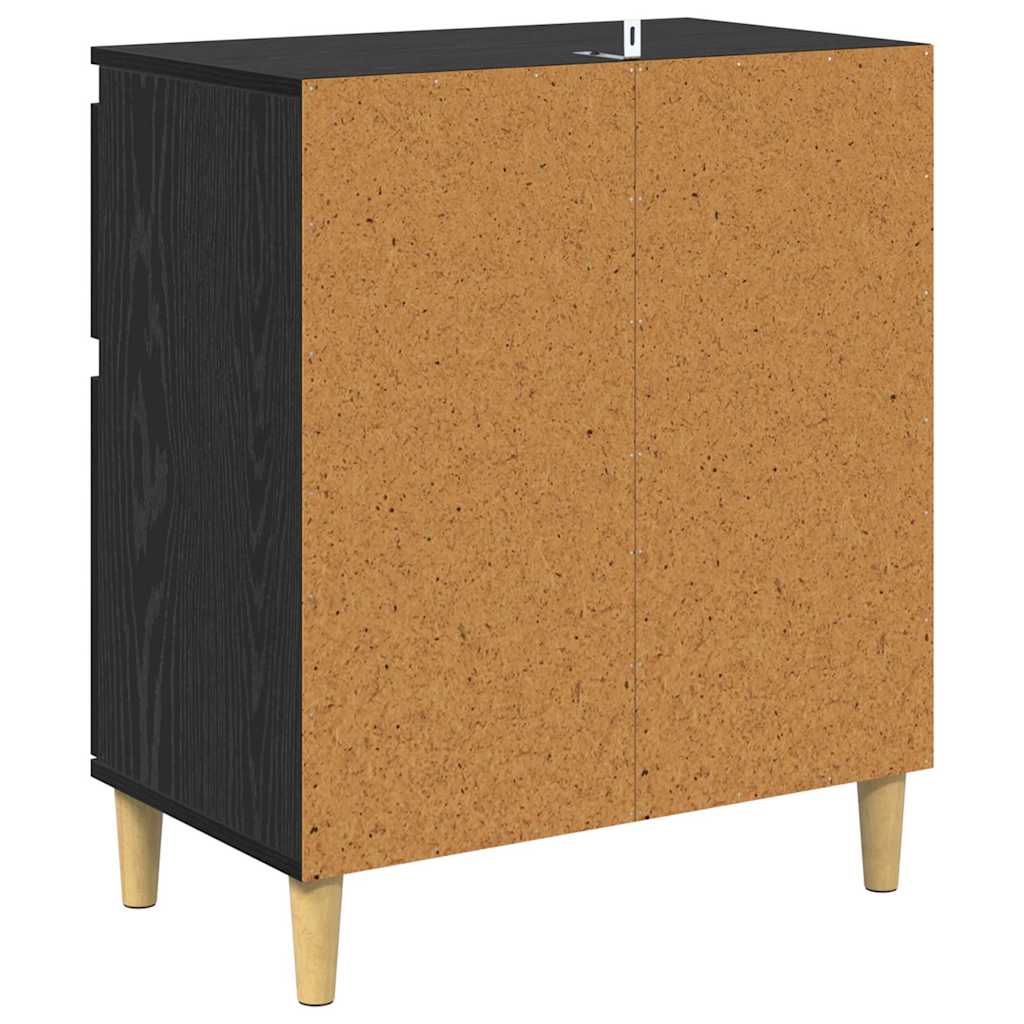 Serviesskap med skuff Svart Eik 60 x 35 x 70 cm Konstruert tre