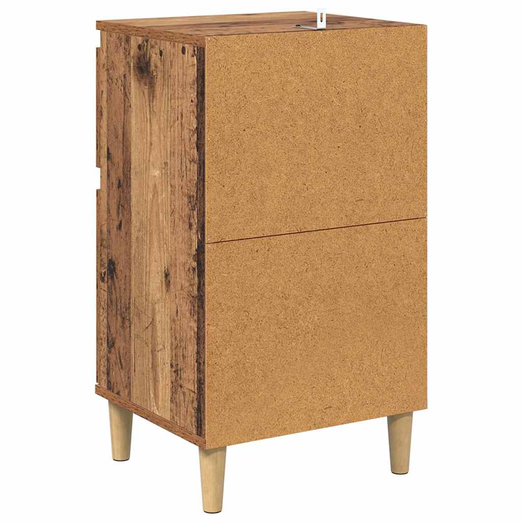 Nattbordskap 2 pcs Gammelt tre 40 x 35 x 70 cm Konstruert tre