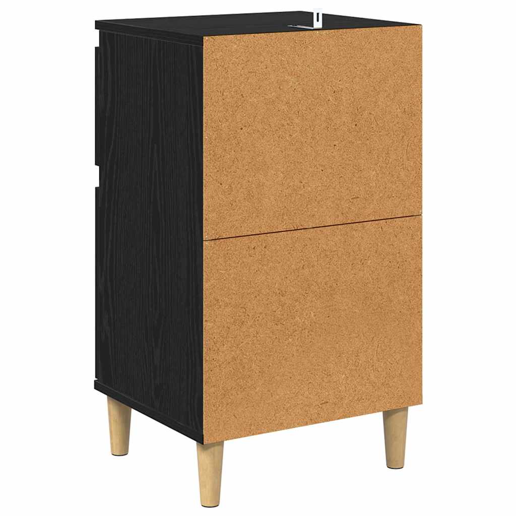 Nattbordskap med skuff Svart Eik 40 x 35 x 70 cm Konstruert tre