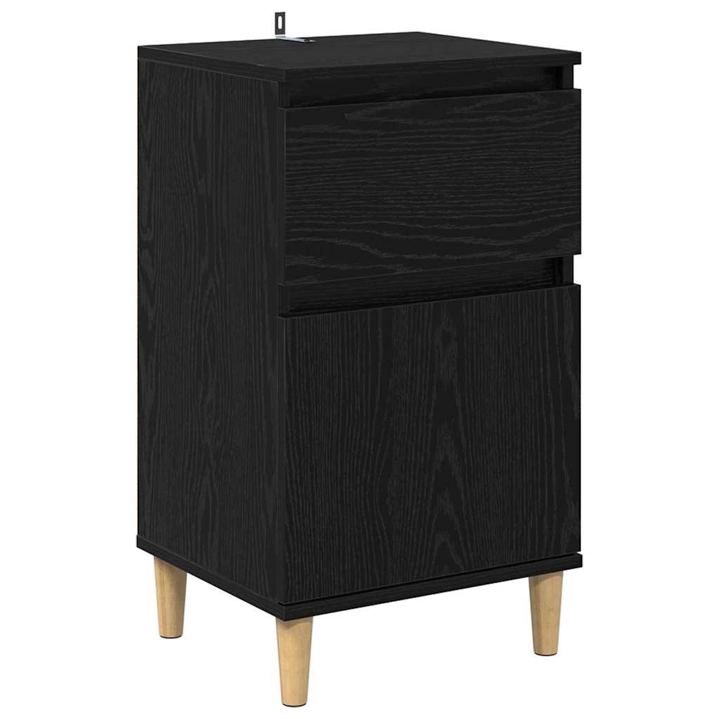 Nattbordskap 2 pcs Svart Eik 40 x 35 x 70 cm Konstruert tre