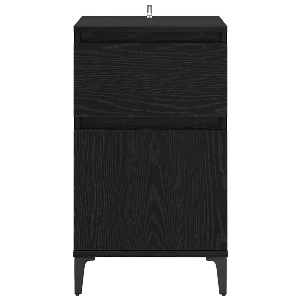 Nattbordskap 2 pcs Svart Eik 40 x 35 x 70 cm Konstruert tre