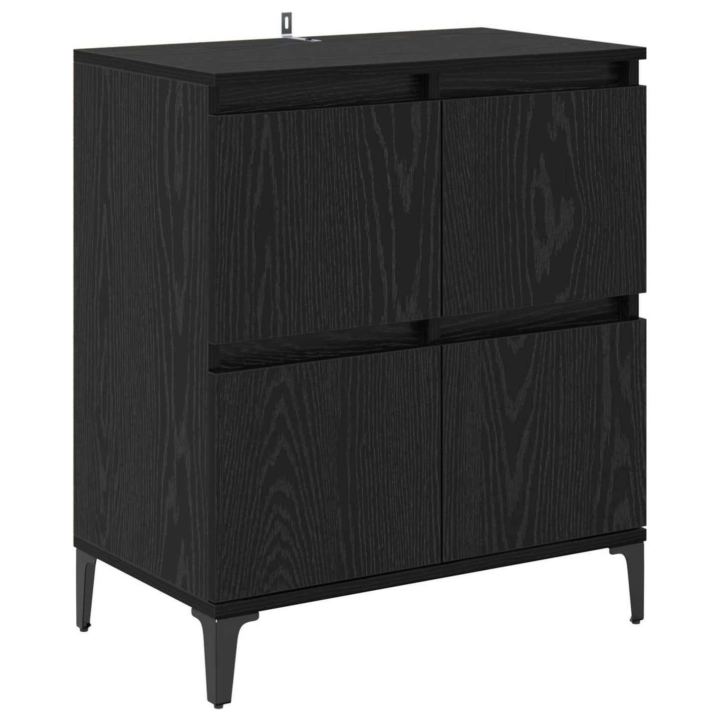 Serviesskap Svart Eik 60 x 35 x 70 cm Ingeniørtre og jern
