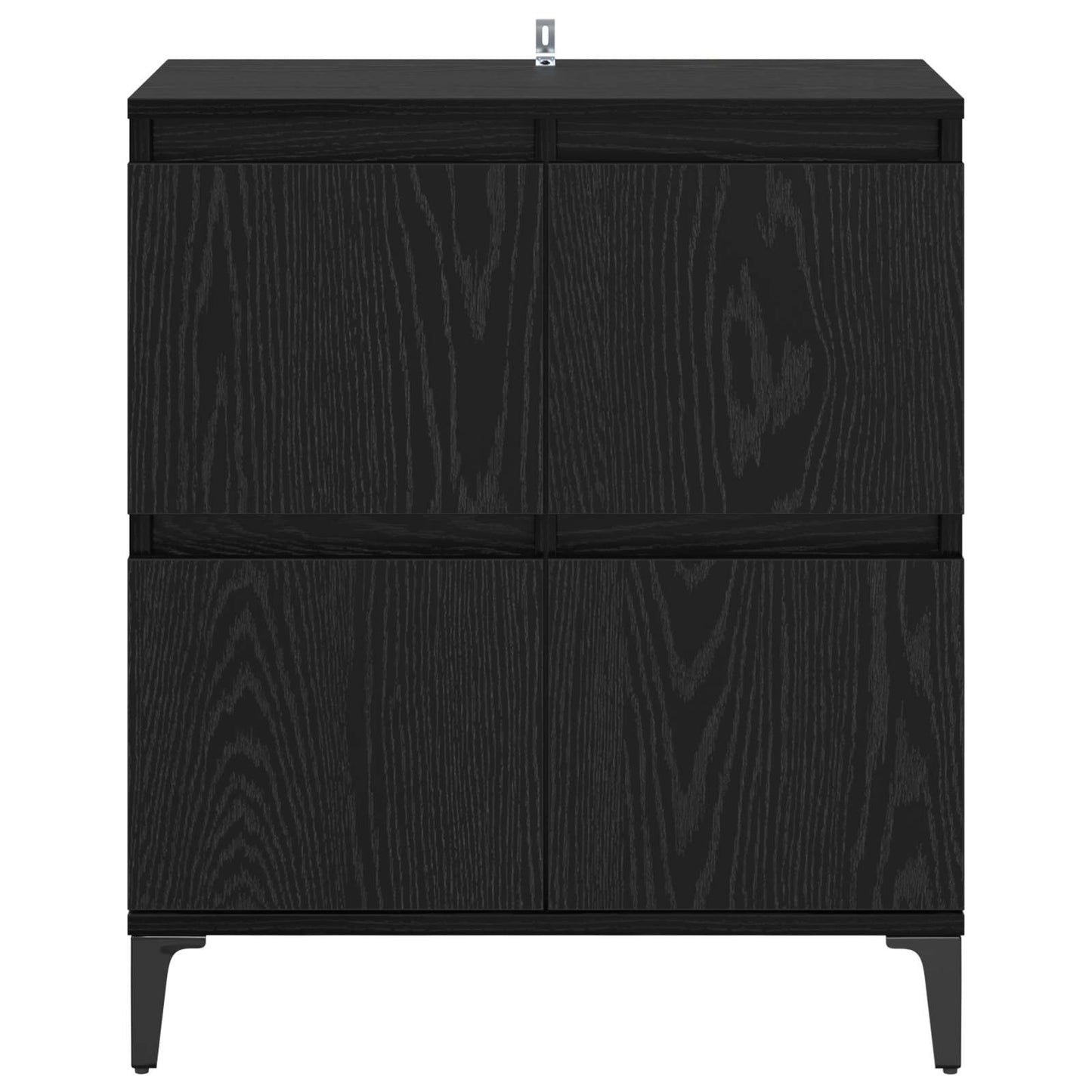 Serviesskap Svart Eik 60 x 35 x 70 cm Ingeniørtre og jern