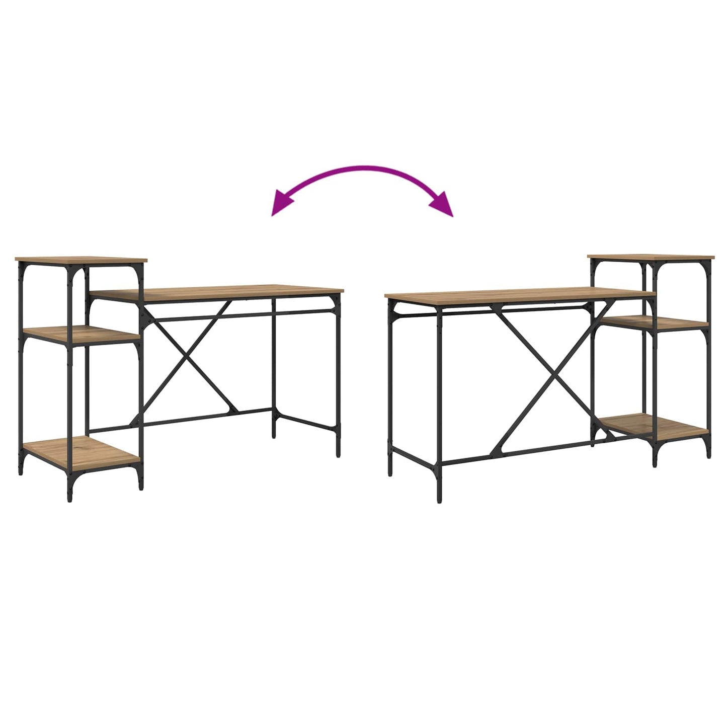 Skrivebord Artisan Eik Konstruert tre 135 x 50 x 90 cm