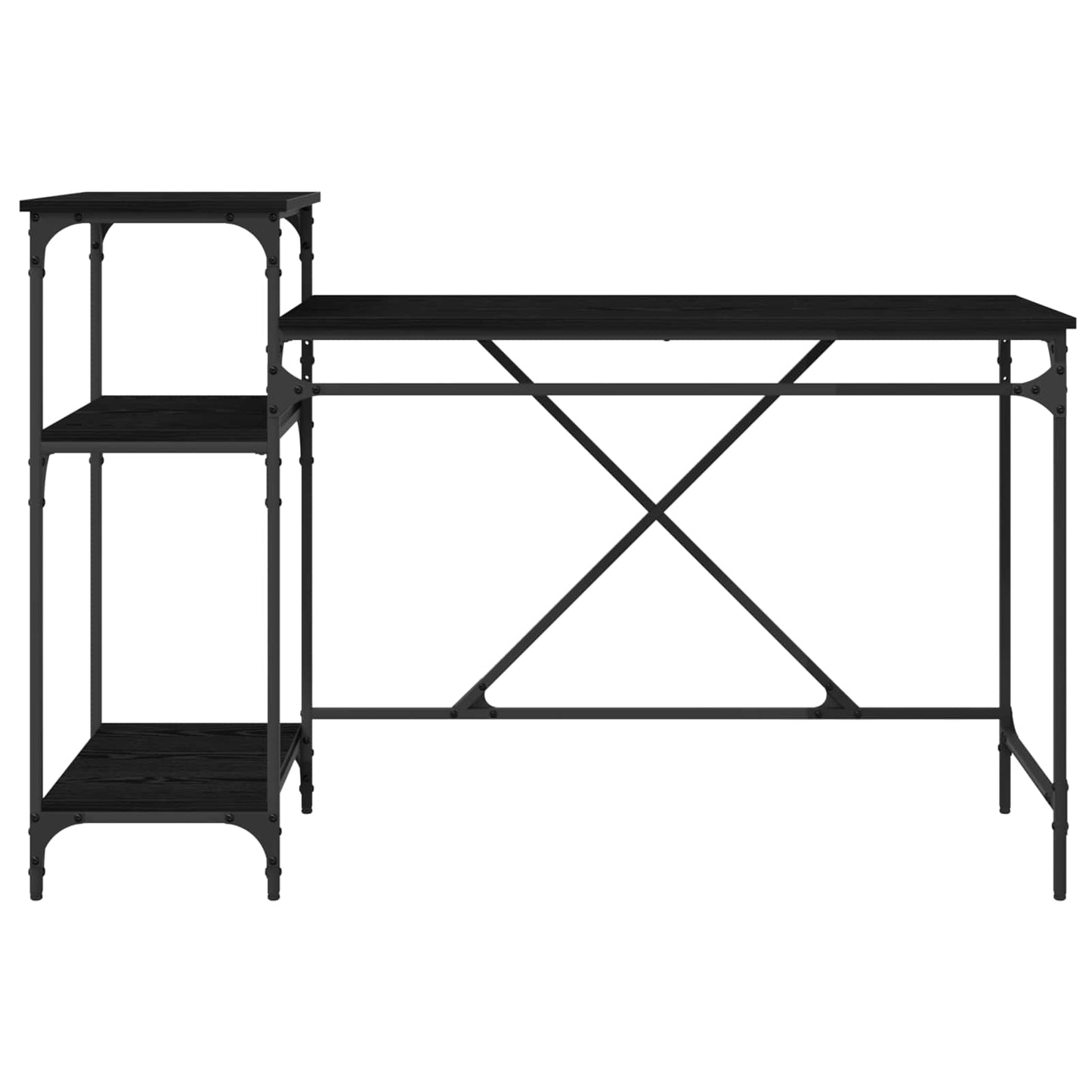 Skrivebord Svart Eik 135 x 50 x 90 cm Konstruert tre