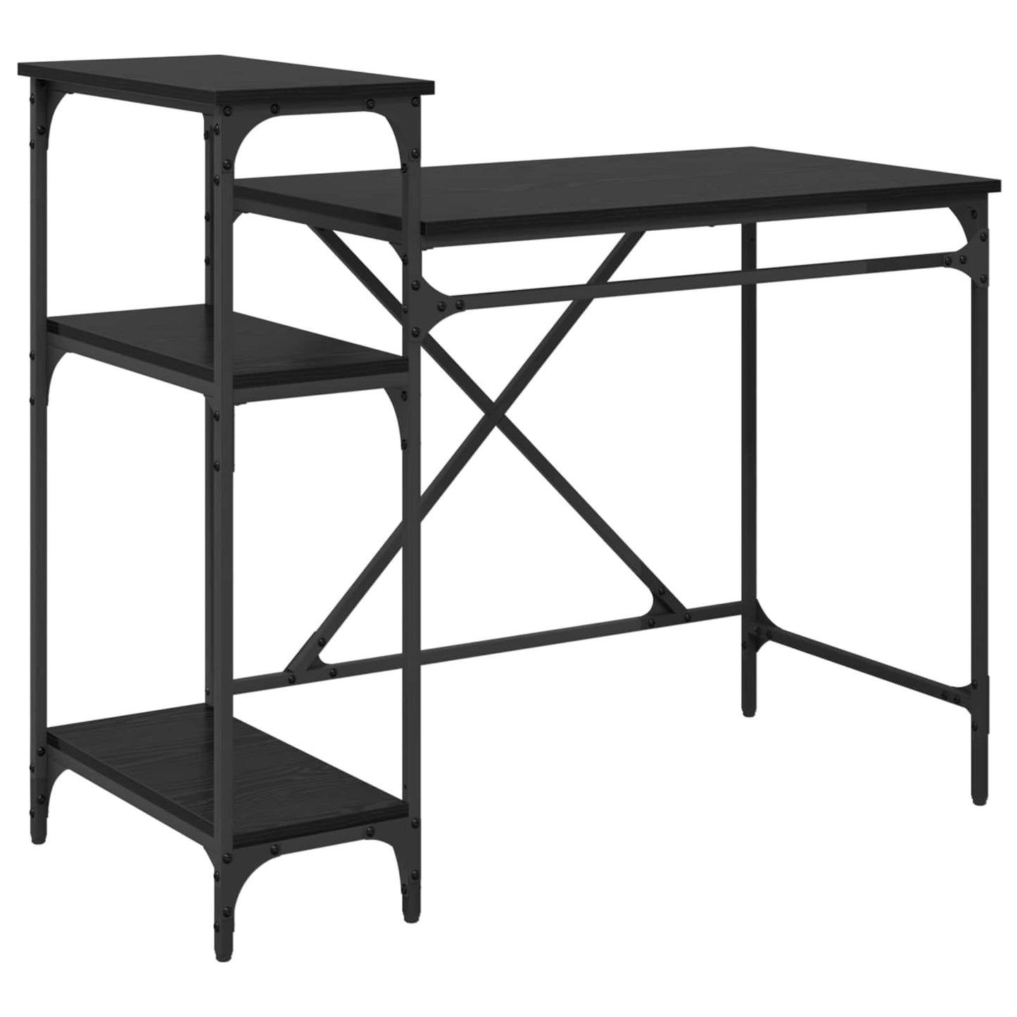 Skrivebord Svart Eik 105 x 50 x 90 cm Konstruert tre