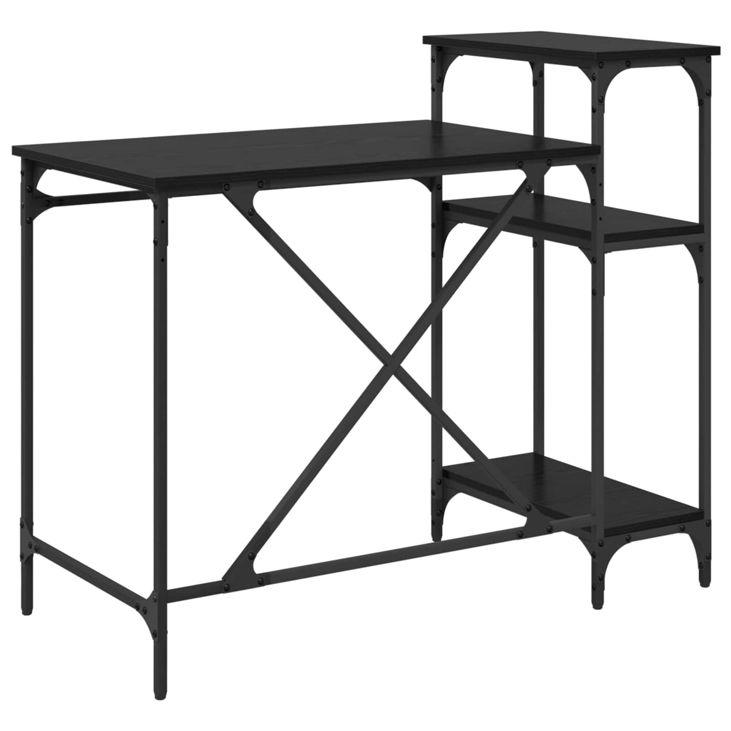 Skrivebord Svart Eik 105 x 50 x 90 cm Konstruert tre