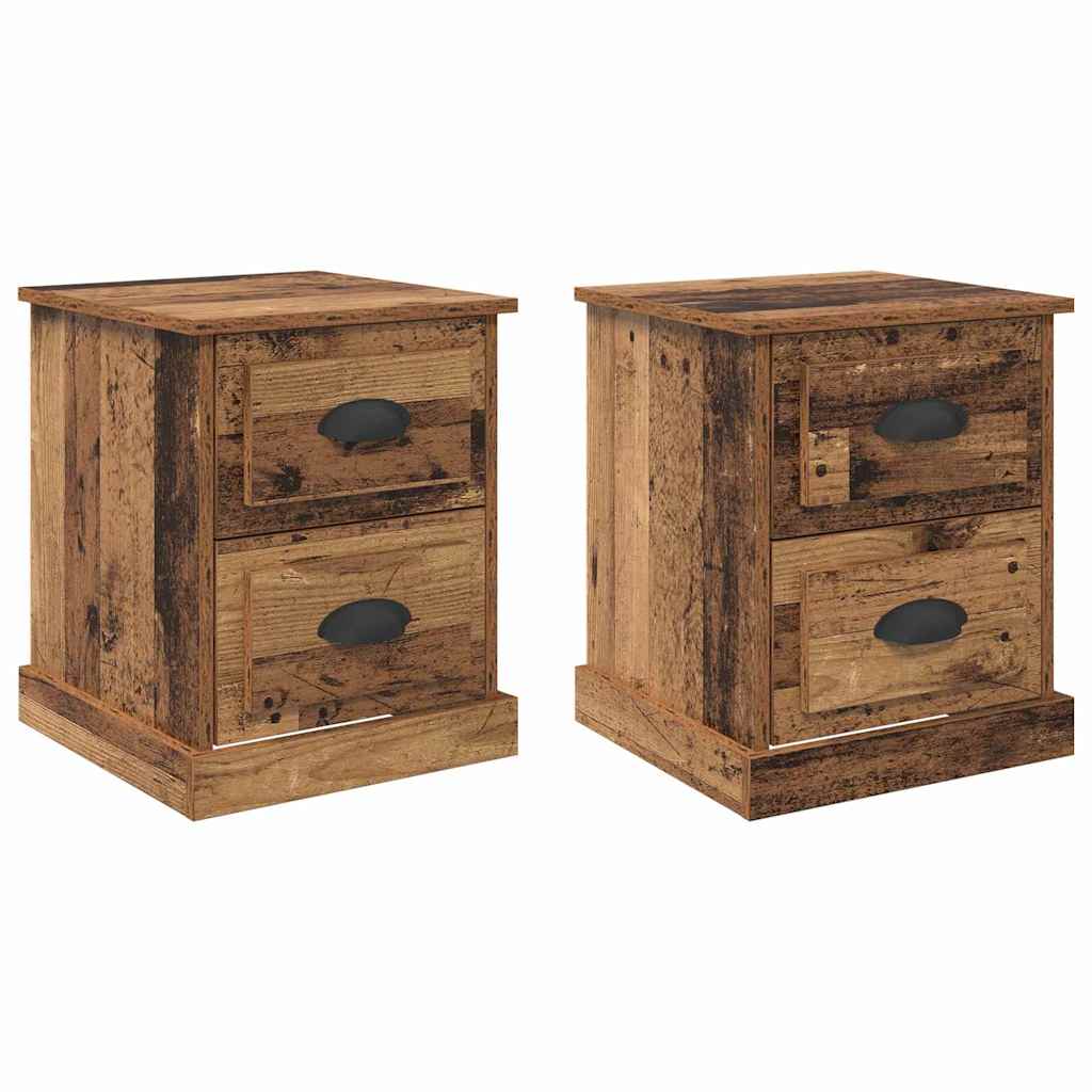 Nattbordskap 2 pcs Gammelt tre 39 x 39 x 47.5 cm Konstruert tre