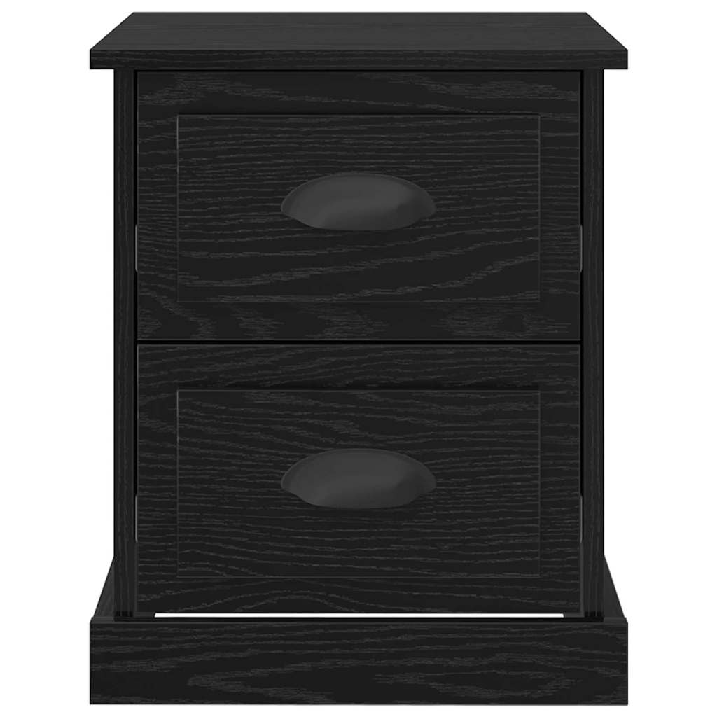 Nattbordskap 2 pcs Svart Eik 39 x 39 x 47.5 cm Konstruert tre