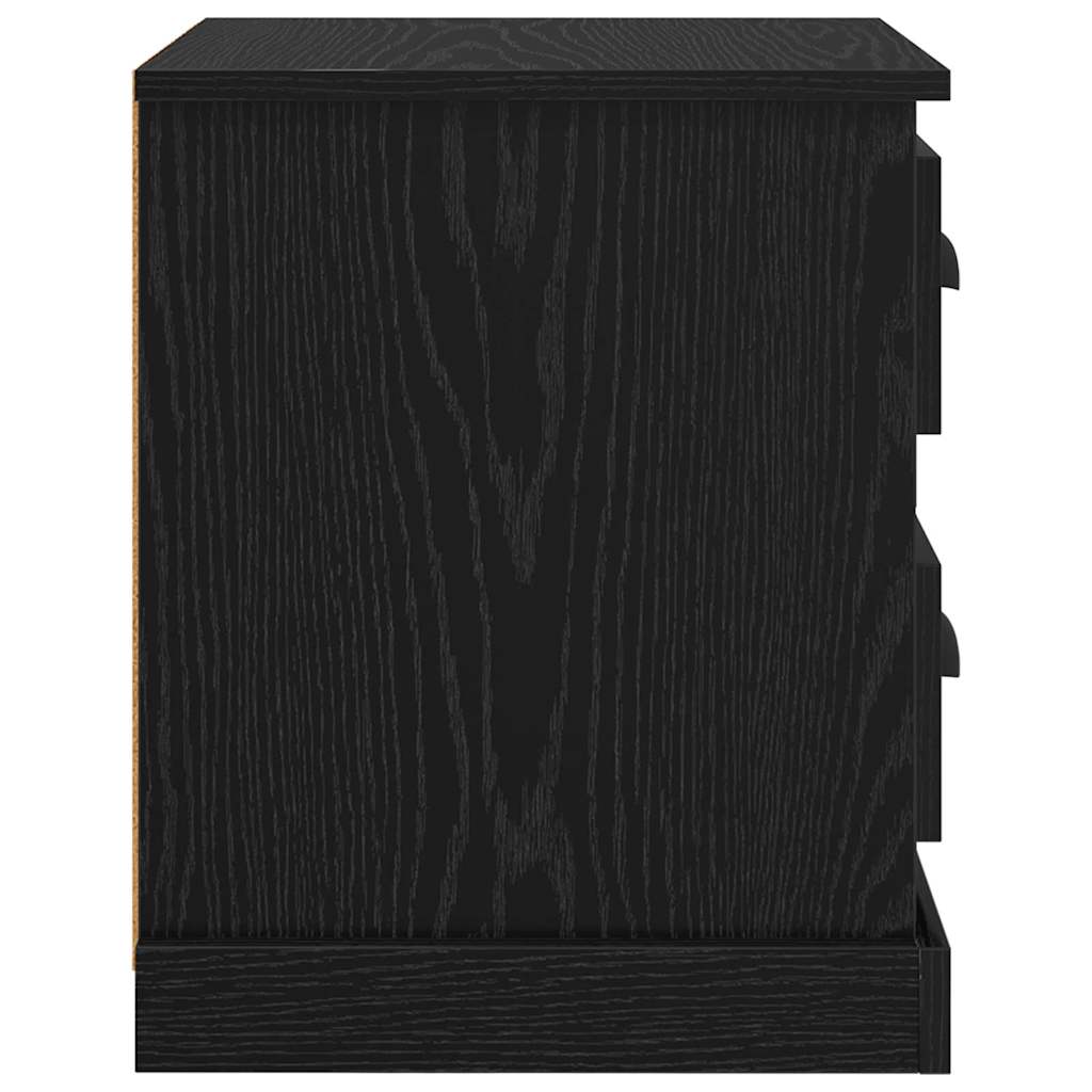 Nattbordskap 2 pcs Svart Eik 39 x 39 x 47.5 cm Konstruert tre