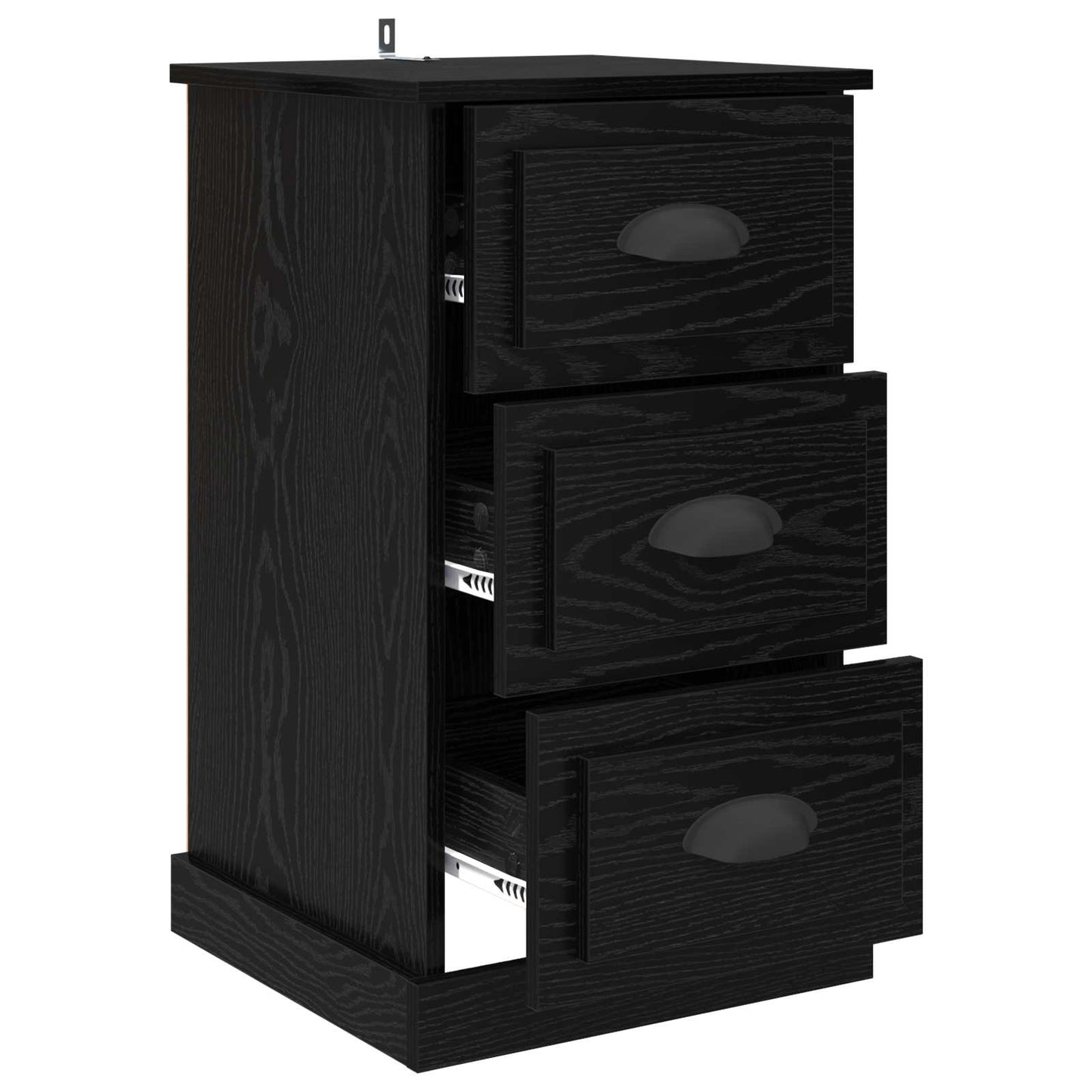 Nattbordskap Svart Eik 39 x 39 x 67,5 cm Konstruert tre
