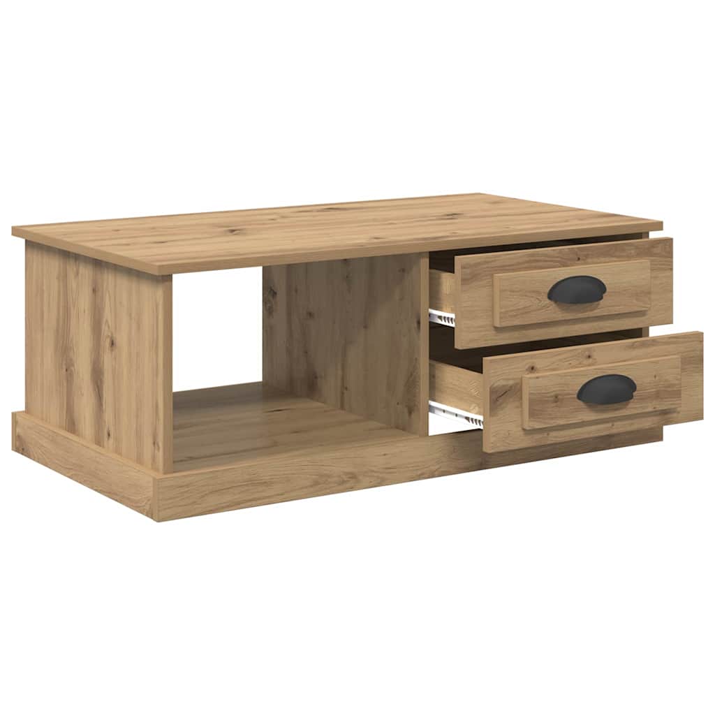 Kaffebord med skuff Artisan Eik 90 x 50 x 35 cm Konstruert tre