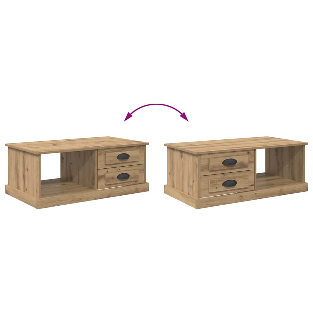 Kaffebord med skuff Artisan Eik 90 x 50 x 35 cm Konstruert tre