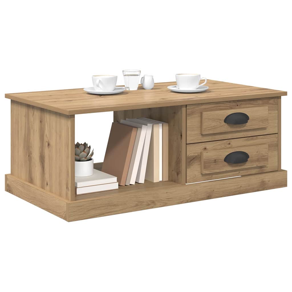 Kaffebord med skuff Artisan Eik 90 x 50 x 35 cm Konstruert tre