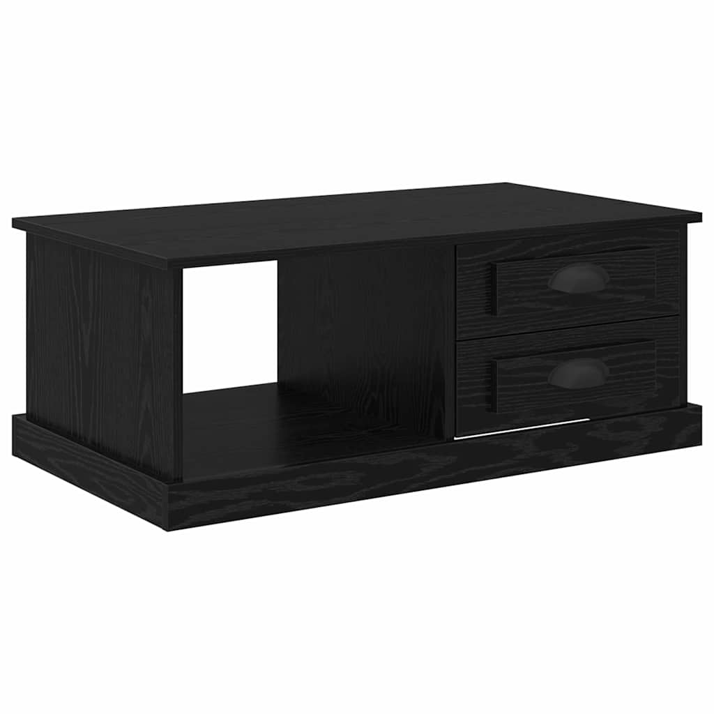 Kaffebord med skuff Svart Eik 90 x 50 x 35 cm Konstruert tre