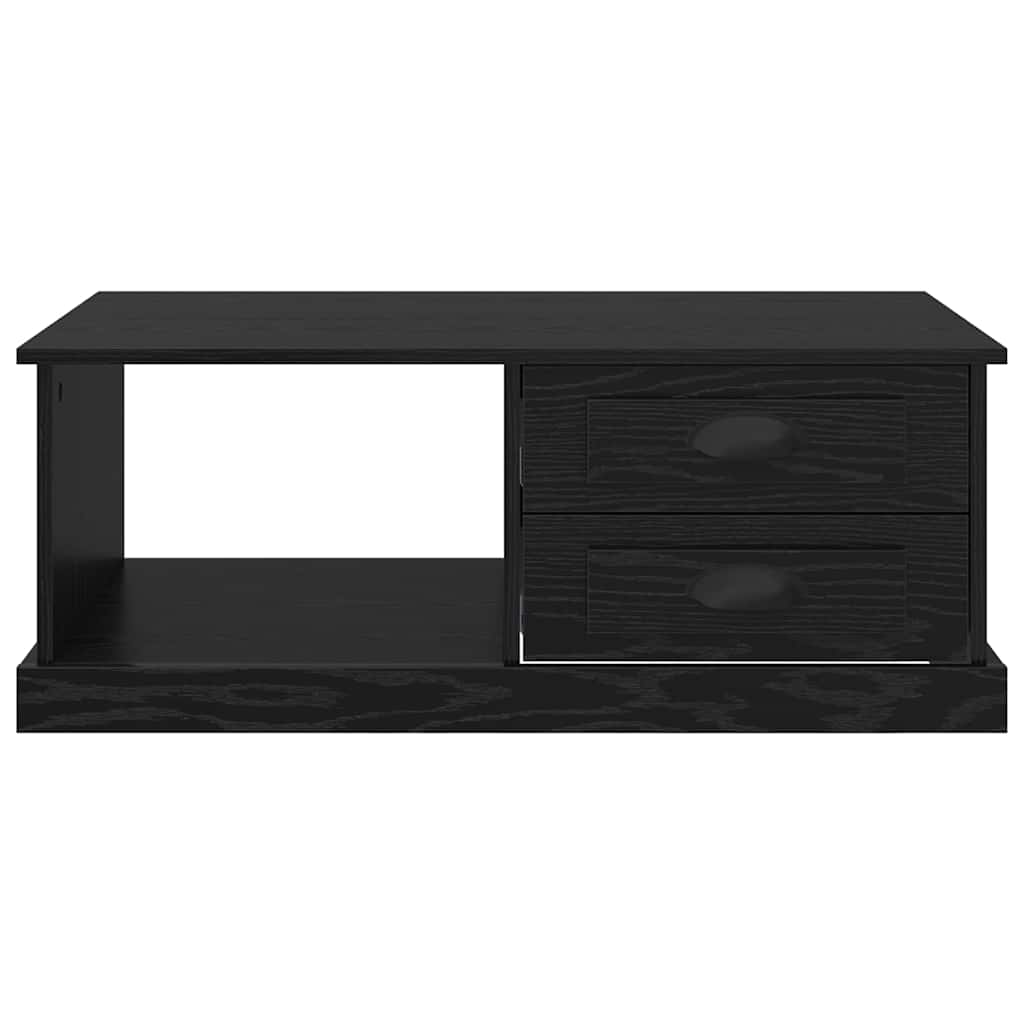 Kaffebord med skuff Svart Eik 90 x 50 x 35 cm Konstruert tre
