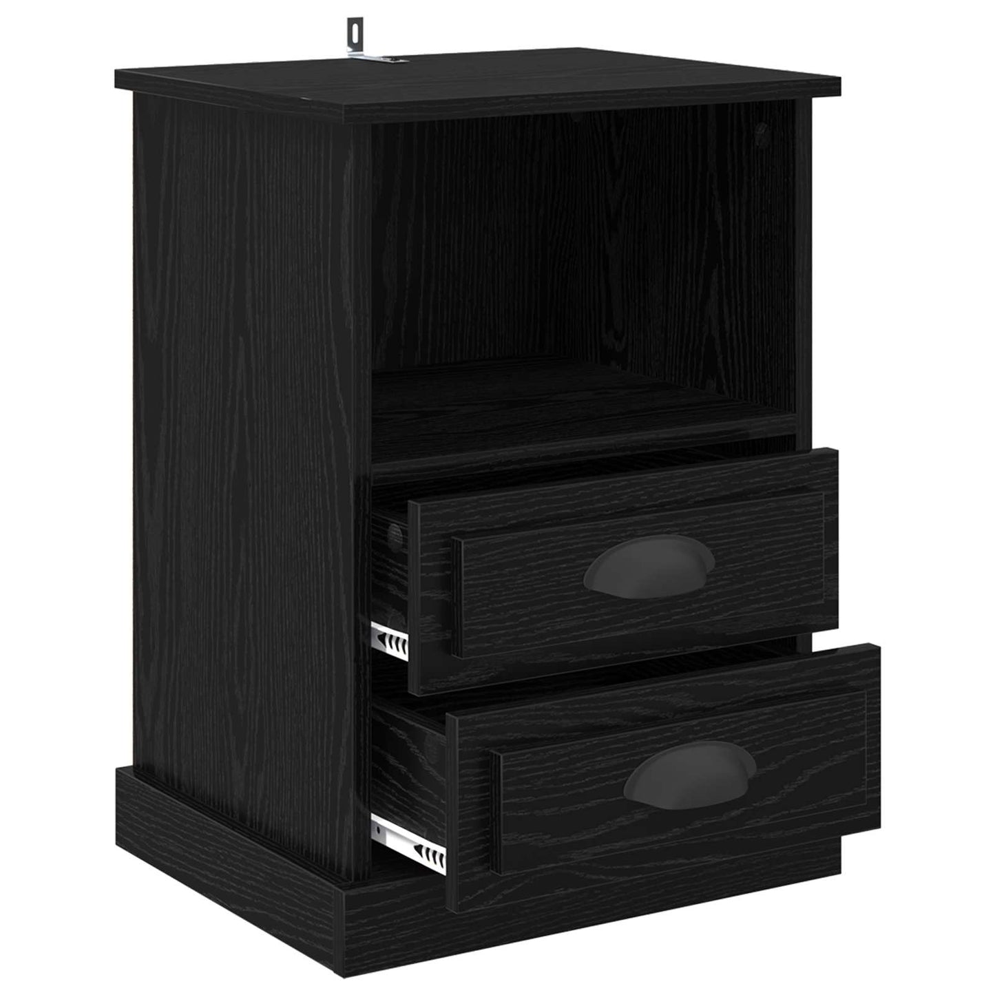 Nattbordskap 2 pcs Svart Eik 36 x 43 x 60 cm Konstruert tre