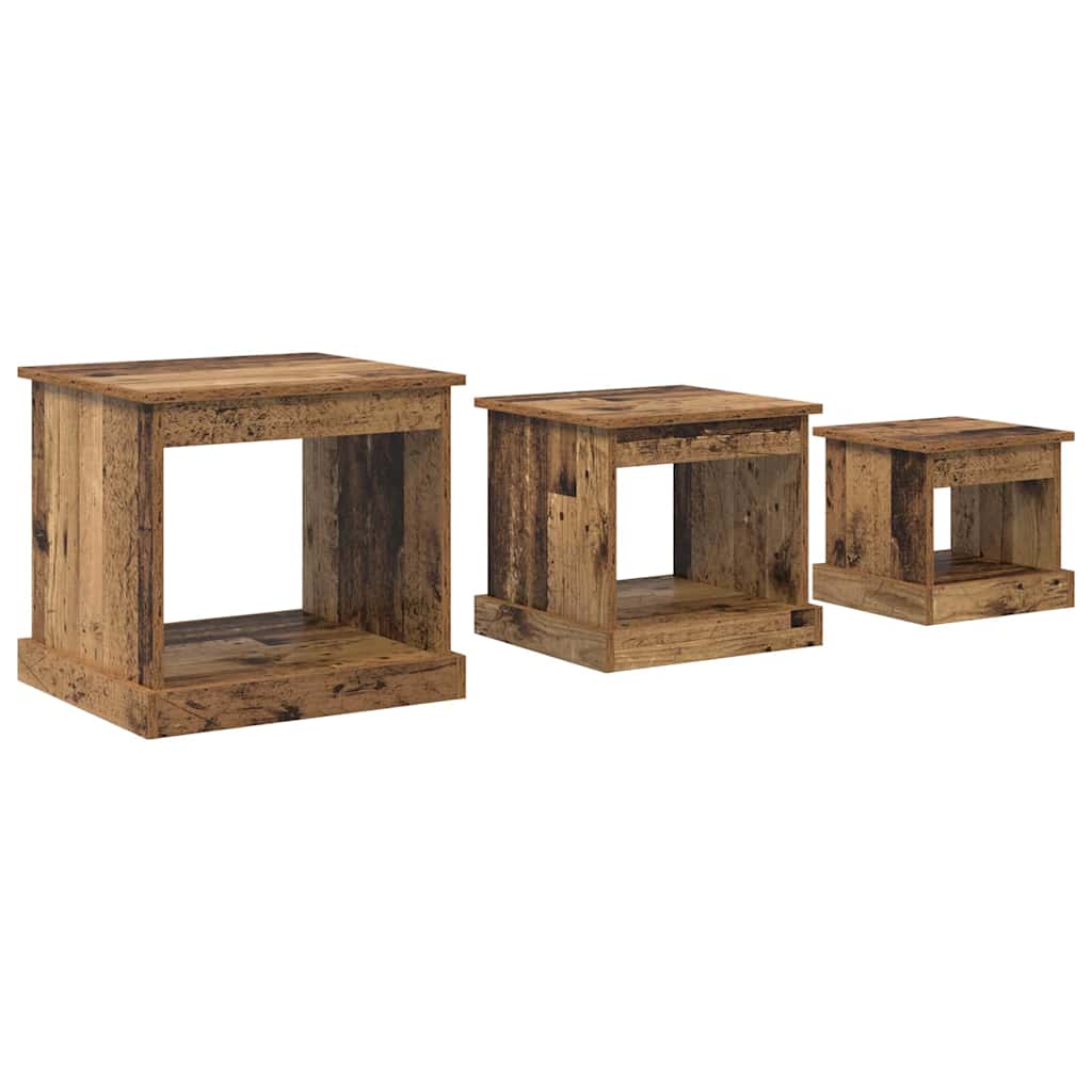 Kaffebord 3 pcs Gamle tre Konstruert tre
