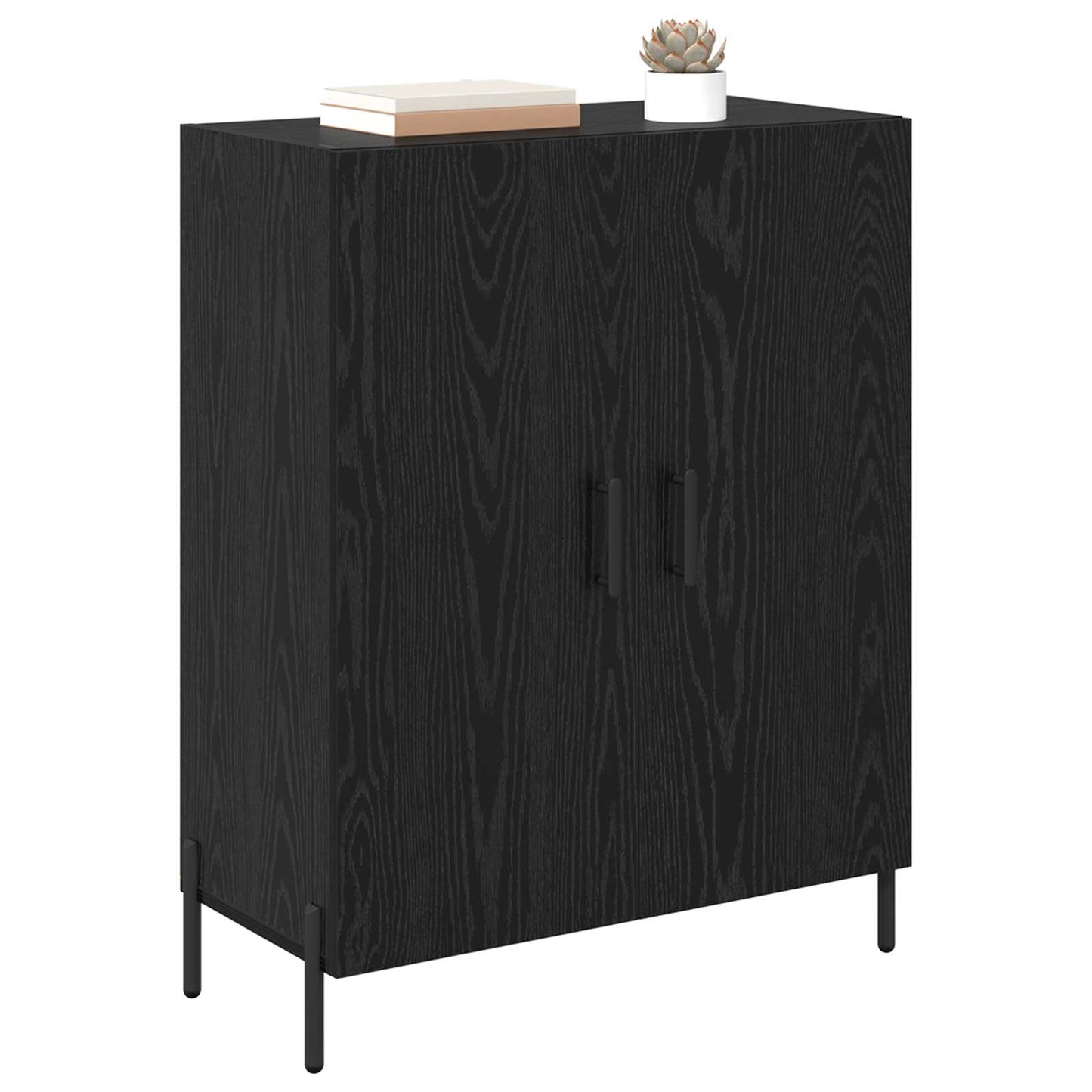 Serviesskap Svart Eik 69,5 x 34 x 90 cm Konstruert tre