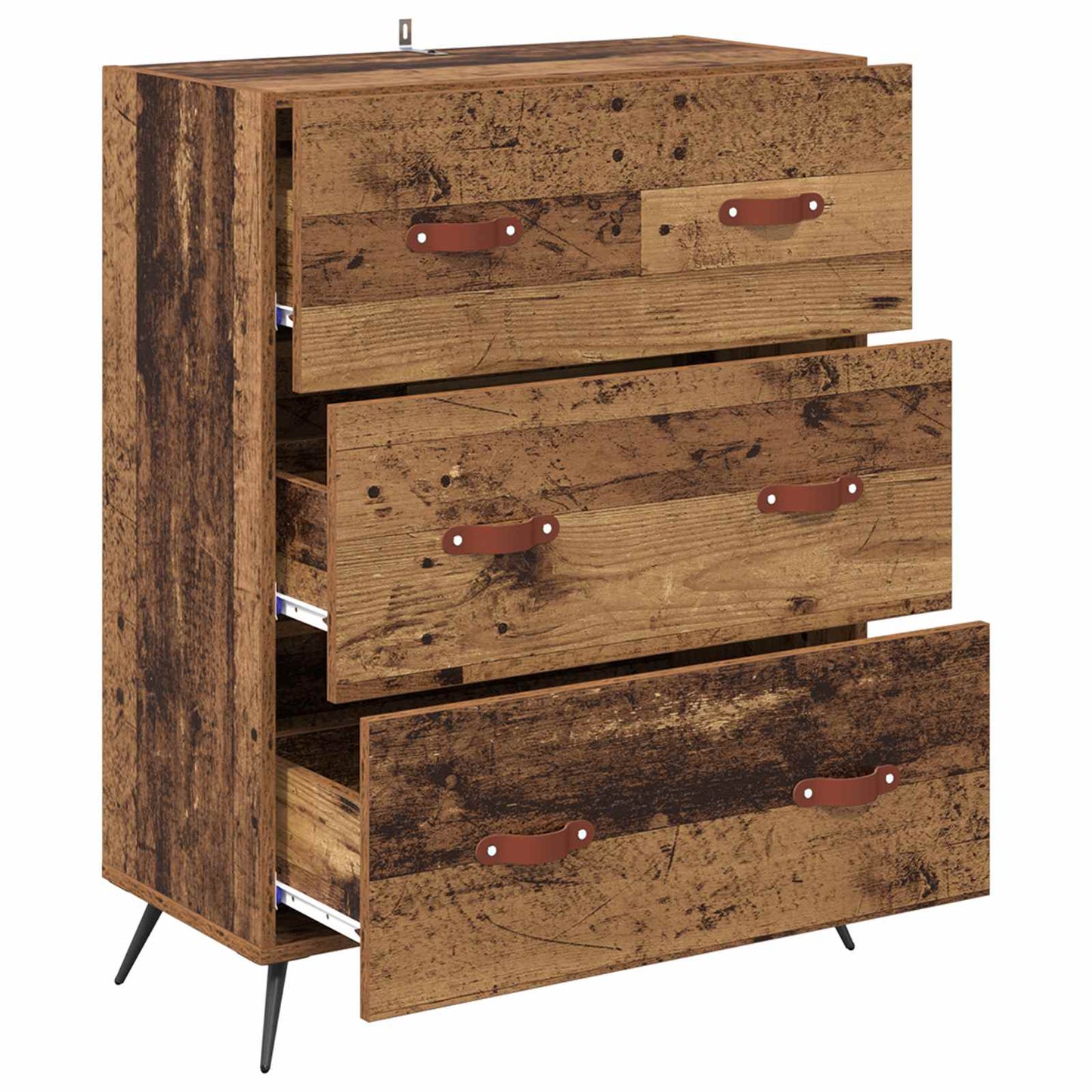 Kommode med skuff Gammelt tre 69,5 x 34 x 90 cm Konstruert tre