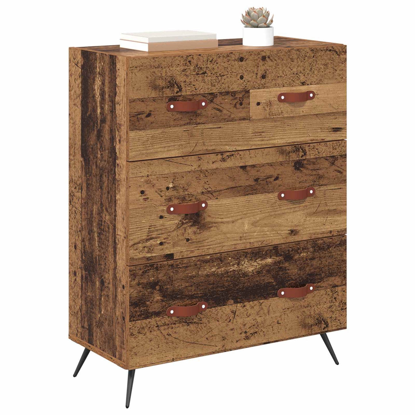 Kommode med skuff Gammelt tre 69,5 x 34 x 90 cm Konstruert tre