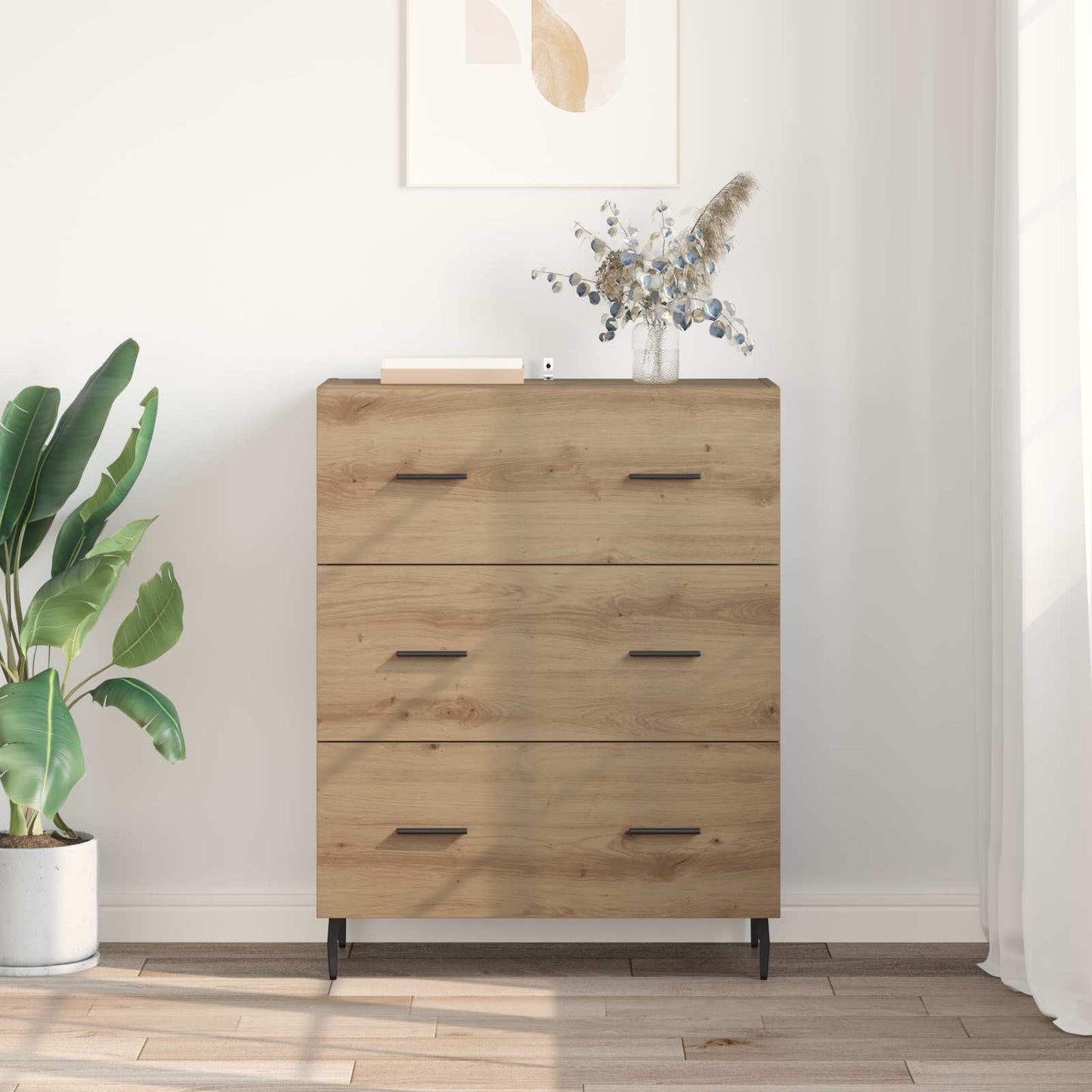 Serviesskap Artisan Eik 69,5 x 34 x 90 cm Ingeniørtre og jern