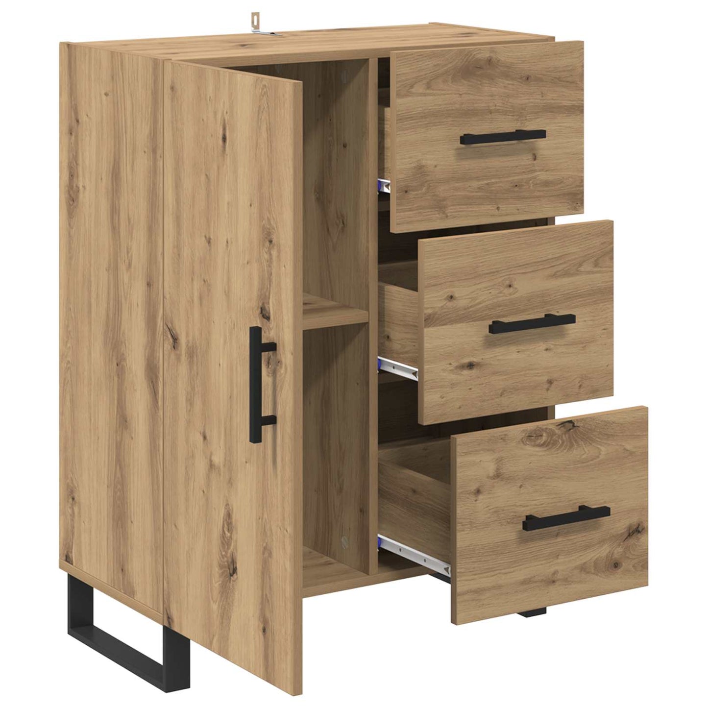 Serviesskap Artisan Eik 69,5 x 34 x 90 cm Ingeniørtre og jern