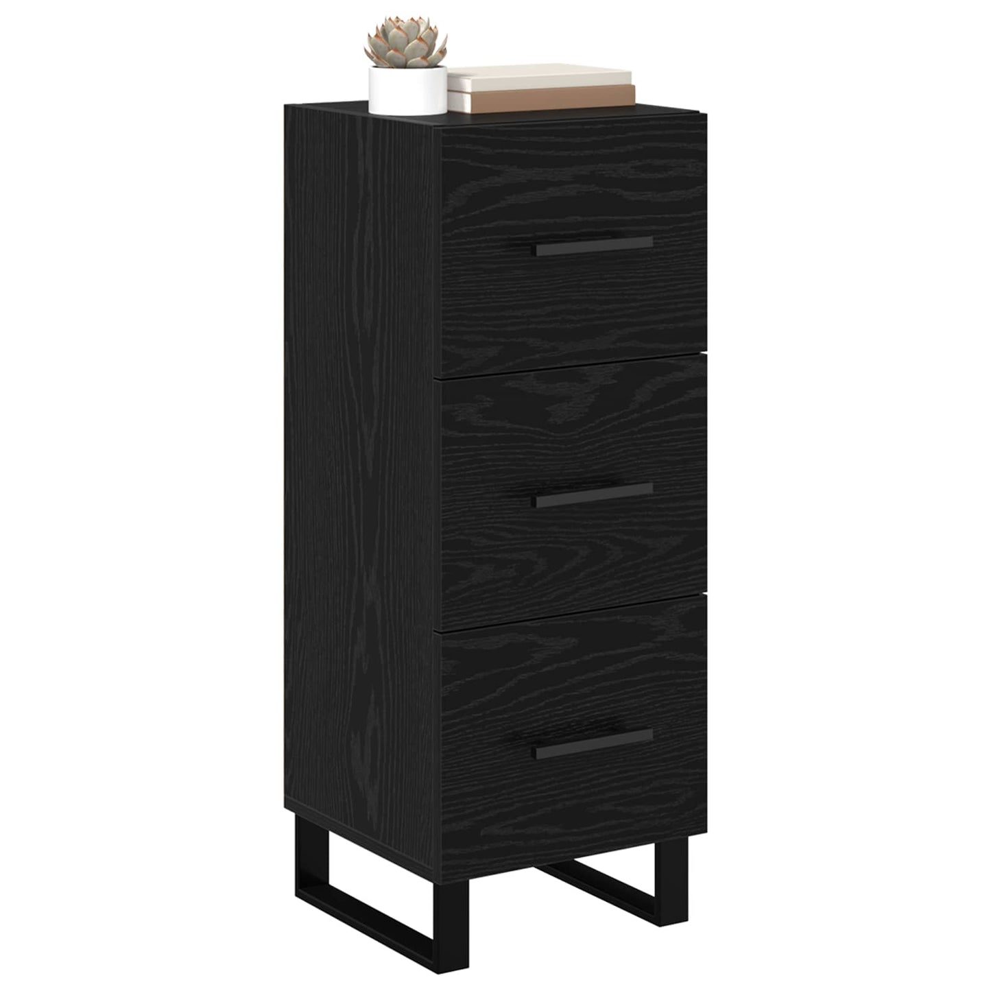 Serviesskap Svart Eik 34,5 x 34 x 90 cm Ingeniørtre og jern