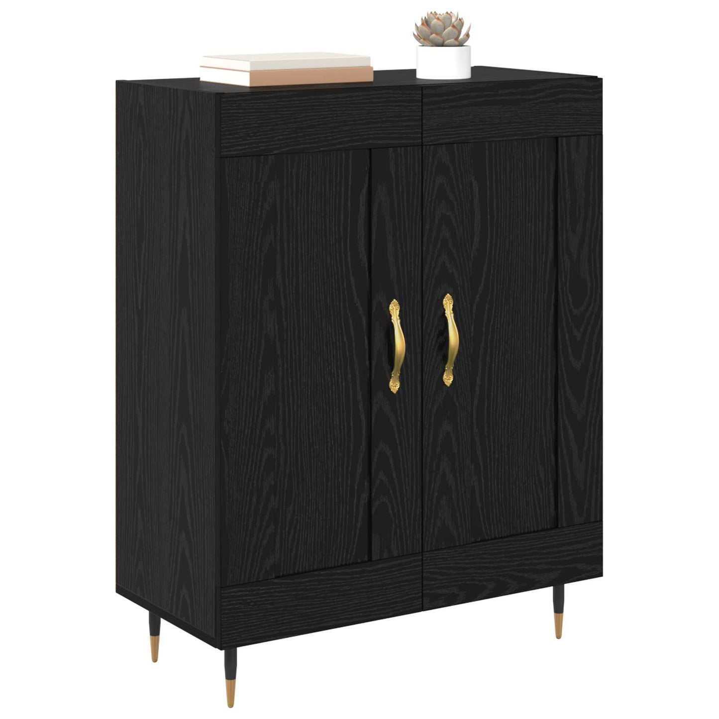 Serviesskap Svart Eik 69,5 x 34 x 90 cm Konstruert tre