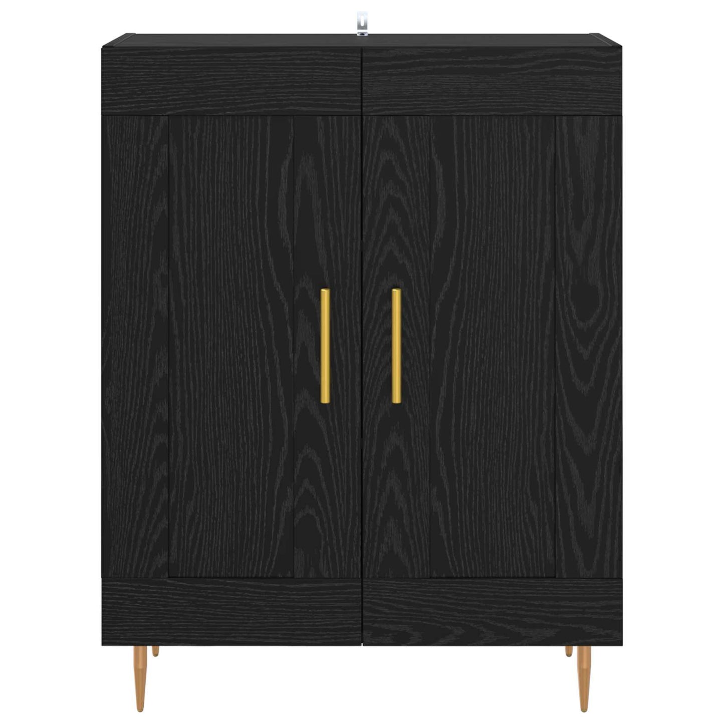 Serviesskap Svart Eik 69,5 x 34 x 90 cm Ingeniørtre og jern