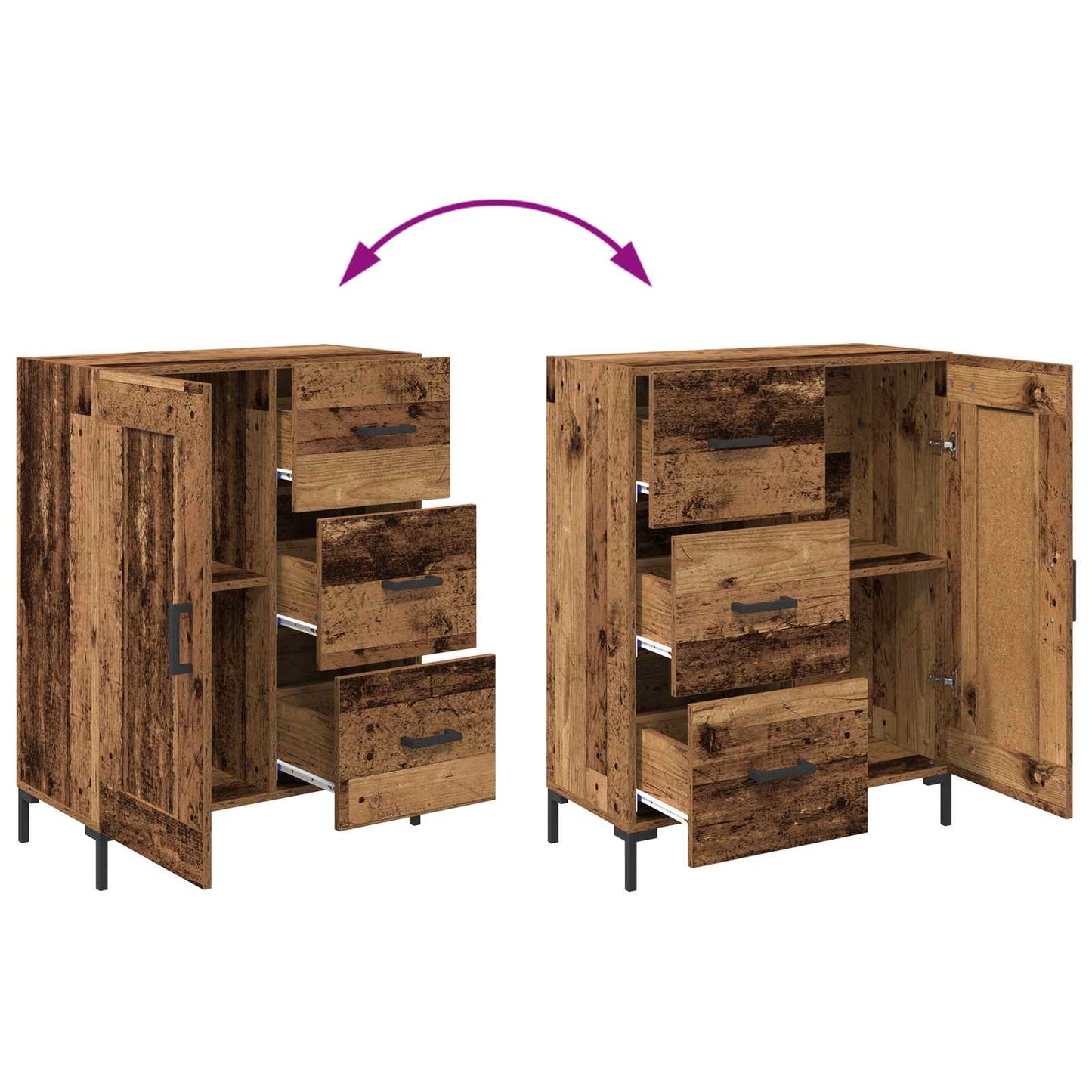 Serviesskap Gammelt tre 69.5 x 34 x 90 cm Konstruert tre