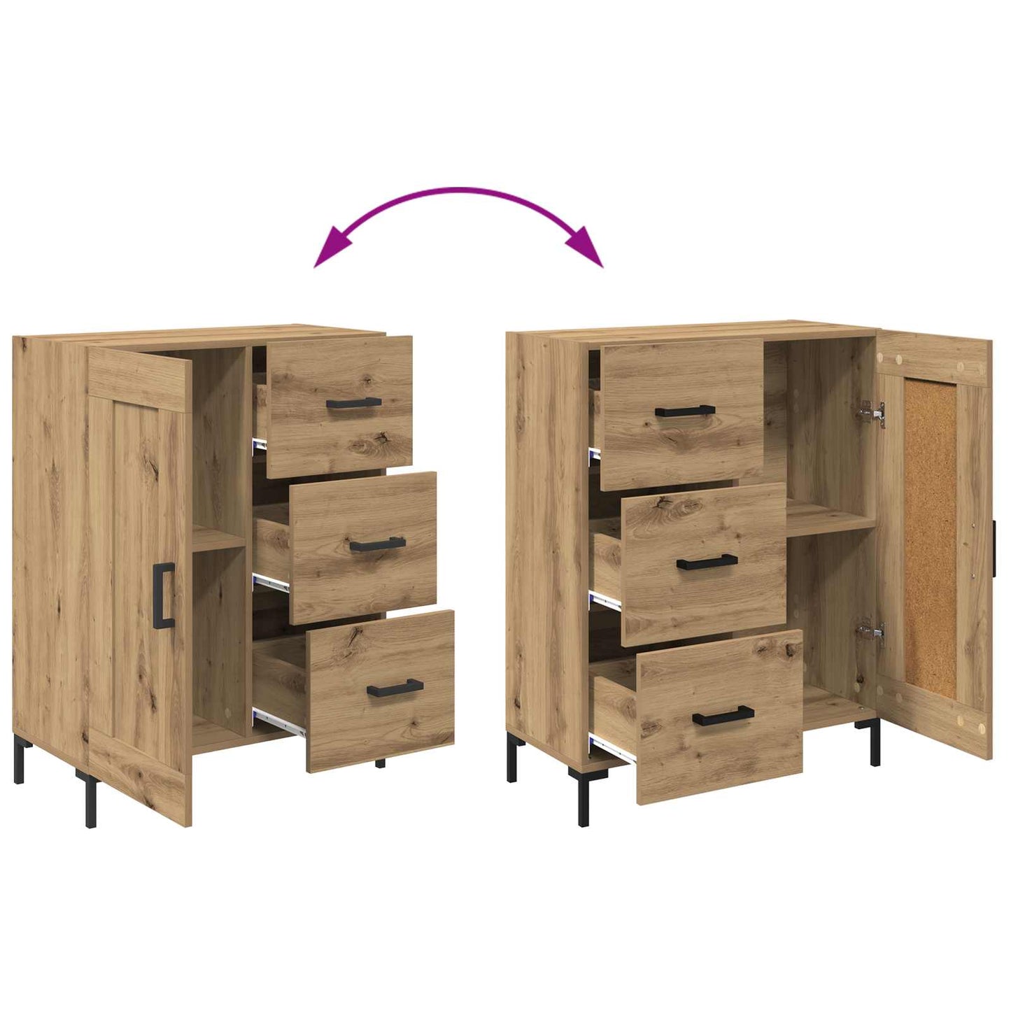 Serviesskap artisan eik 69.5 x 34 x 90 cm Konstruert tre