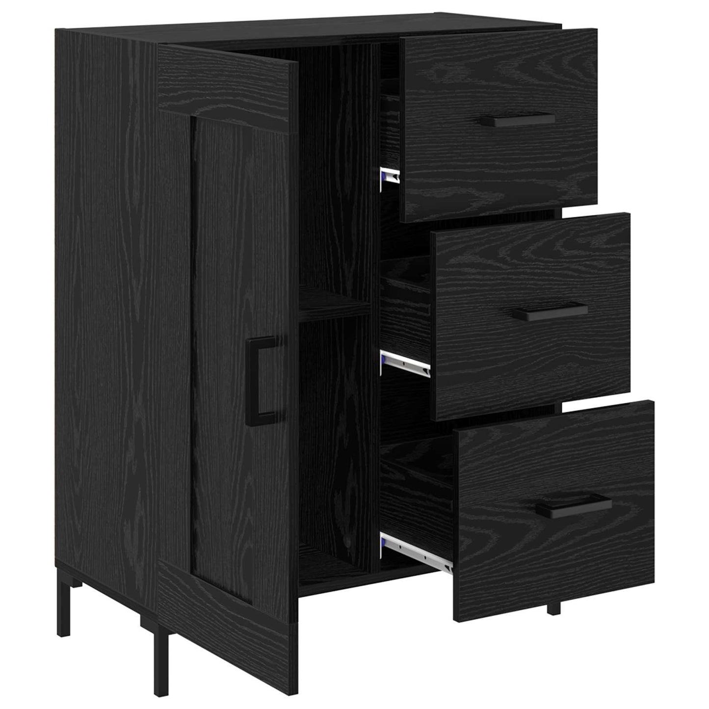 Serviesskap Svart eik 69.5 x 34 x 90 cm Konstruert tre