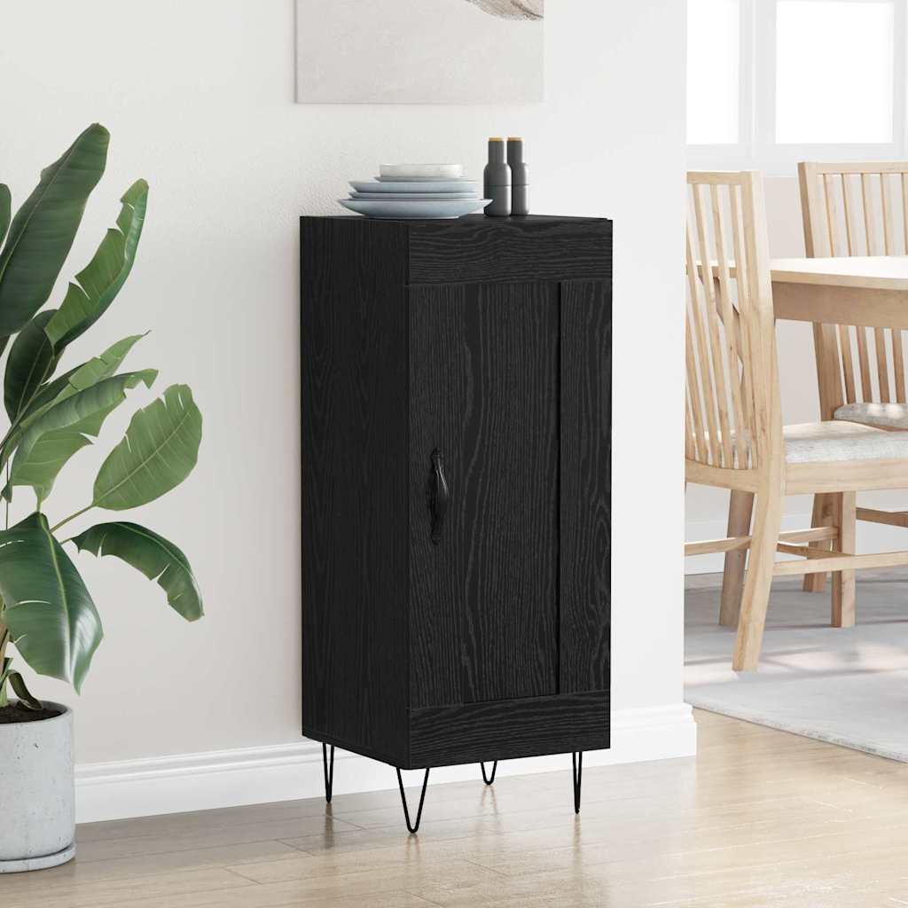 Serviesskap Svart Eik 34,5 x 34 x 90 cm Ingeniørtre og jern