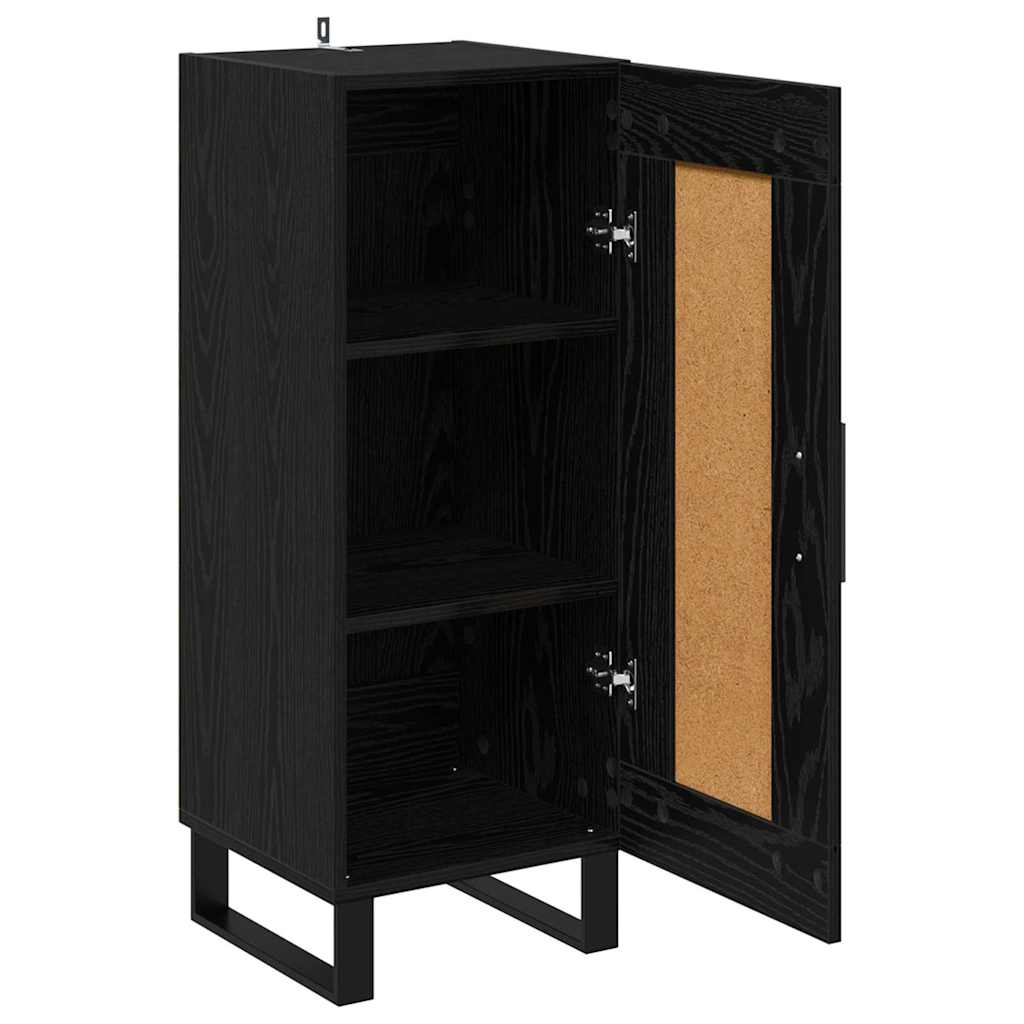 Serviesskap Svart Eik 34,5 x 34 x 90 cm Ingeniørtre og jern